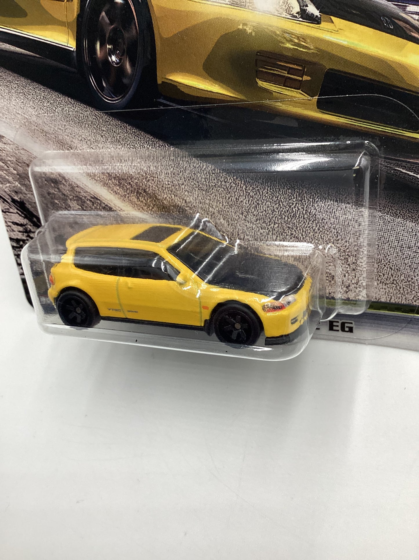 Hot Wheels Premium  Fast & Furious Fast Tuners #4 Honda Civic EG Yellow W/Protector