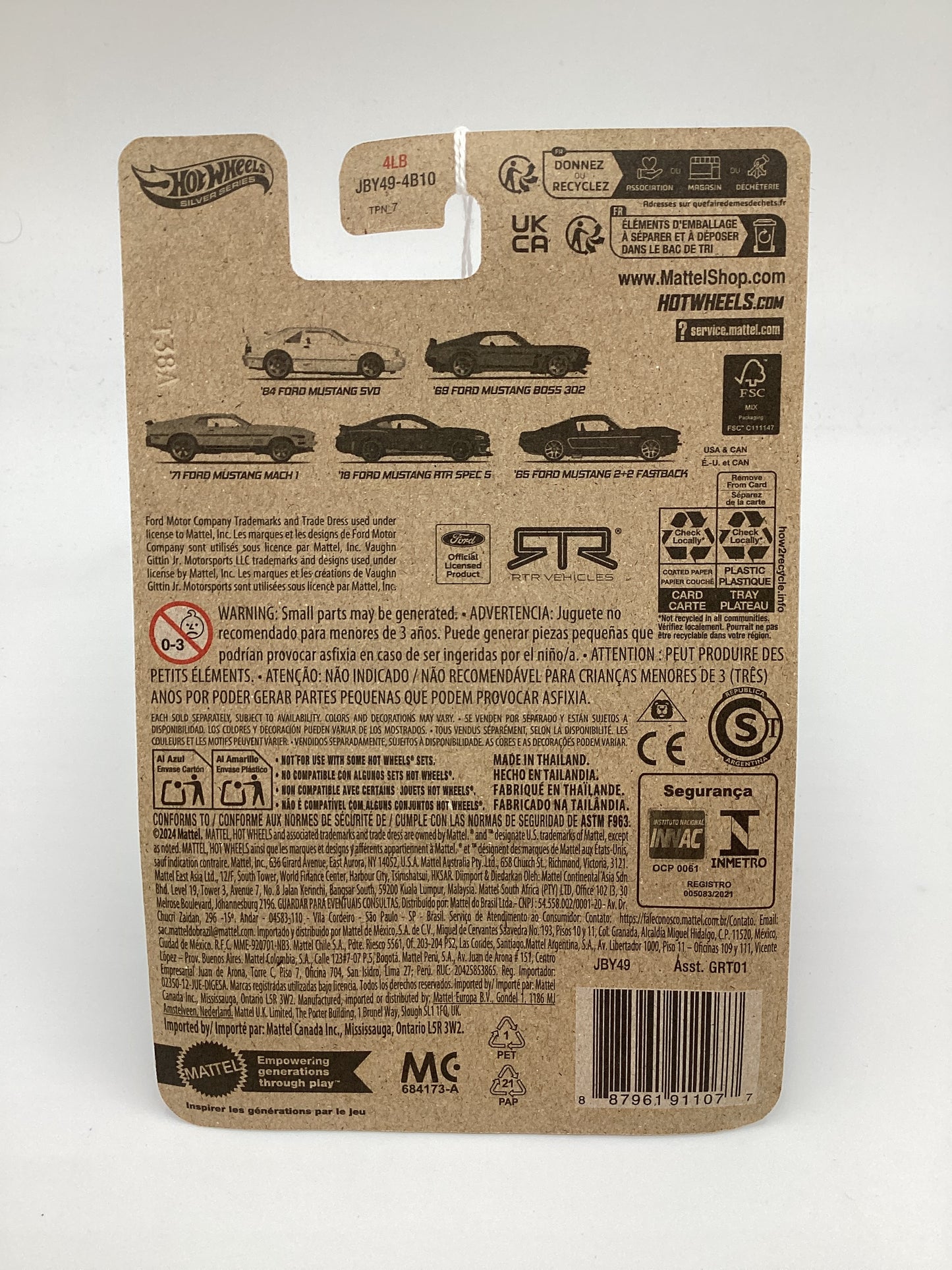 2024 Hot Wheels Silver Series 60 Years Mustang #5 65 Ford Mustang 2+2 Fastback Blue 151E