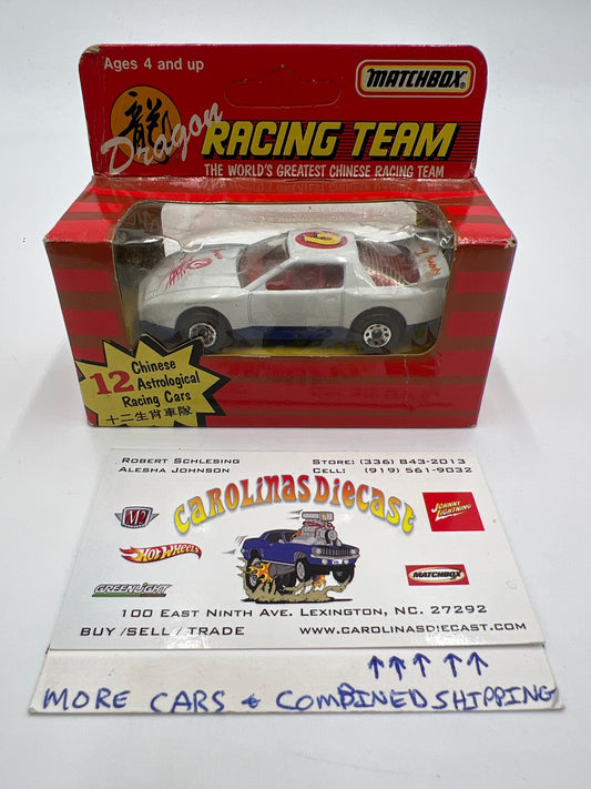 Matchbox Dragon Racing Team Unpunched Pontiac Firebird Racer #9 Horse White