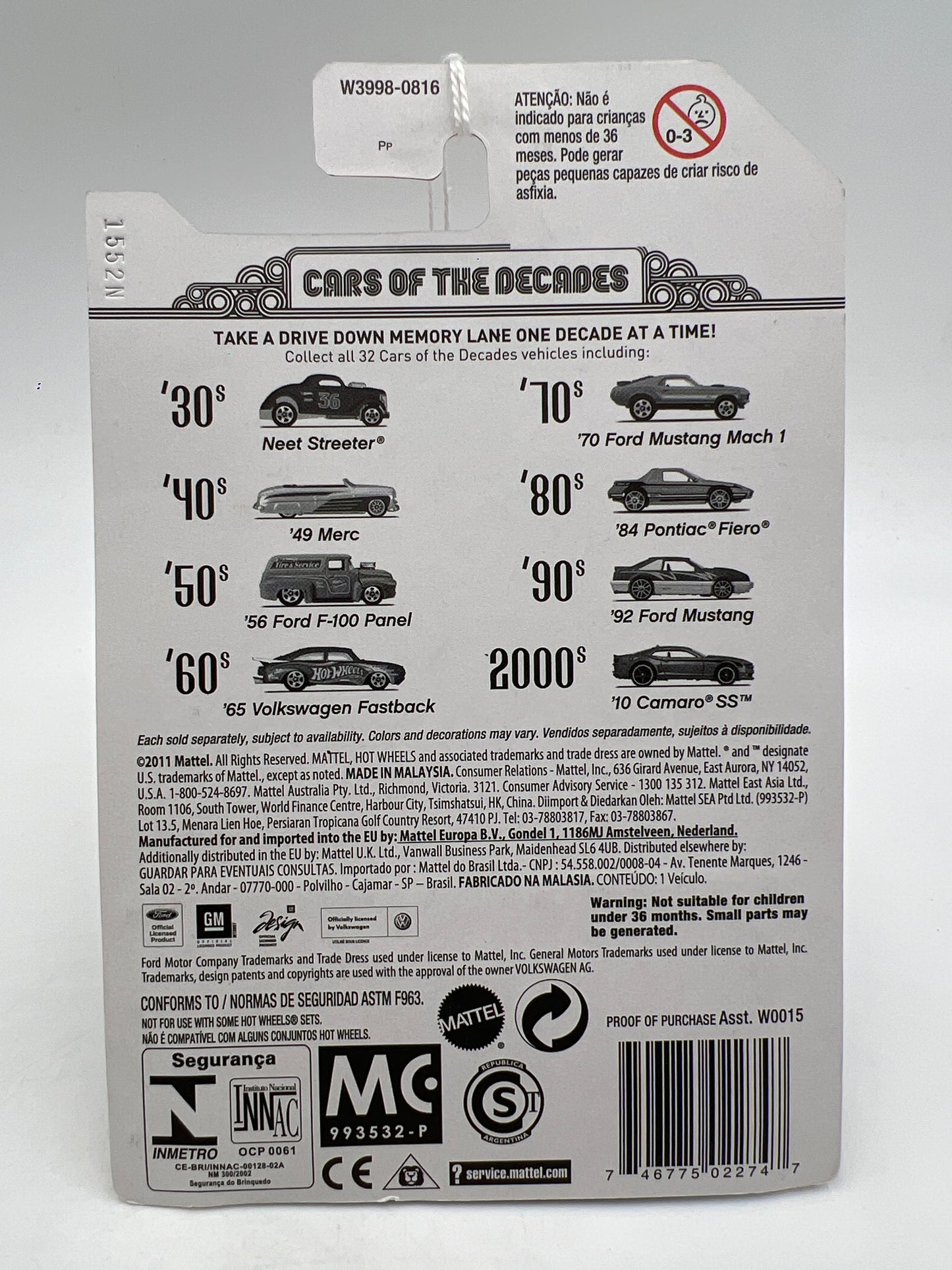 Hot Wheels Cars of the Decades The 80s #23 84 Pontiac Fiero Orange 164G