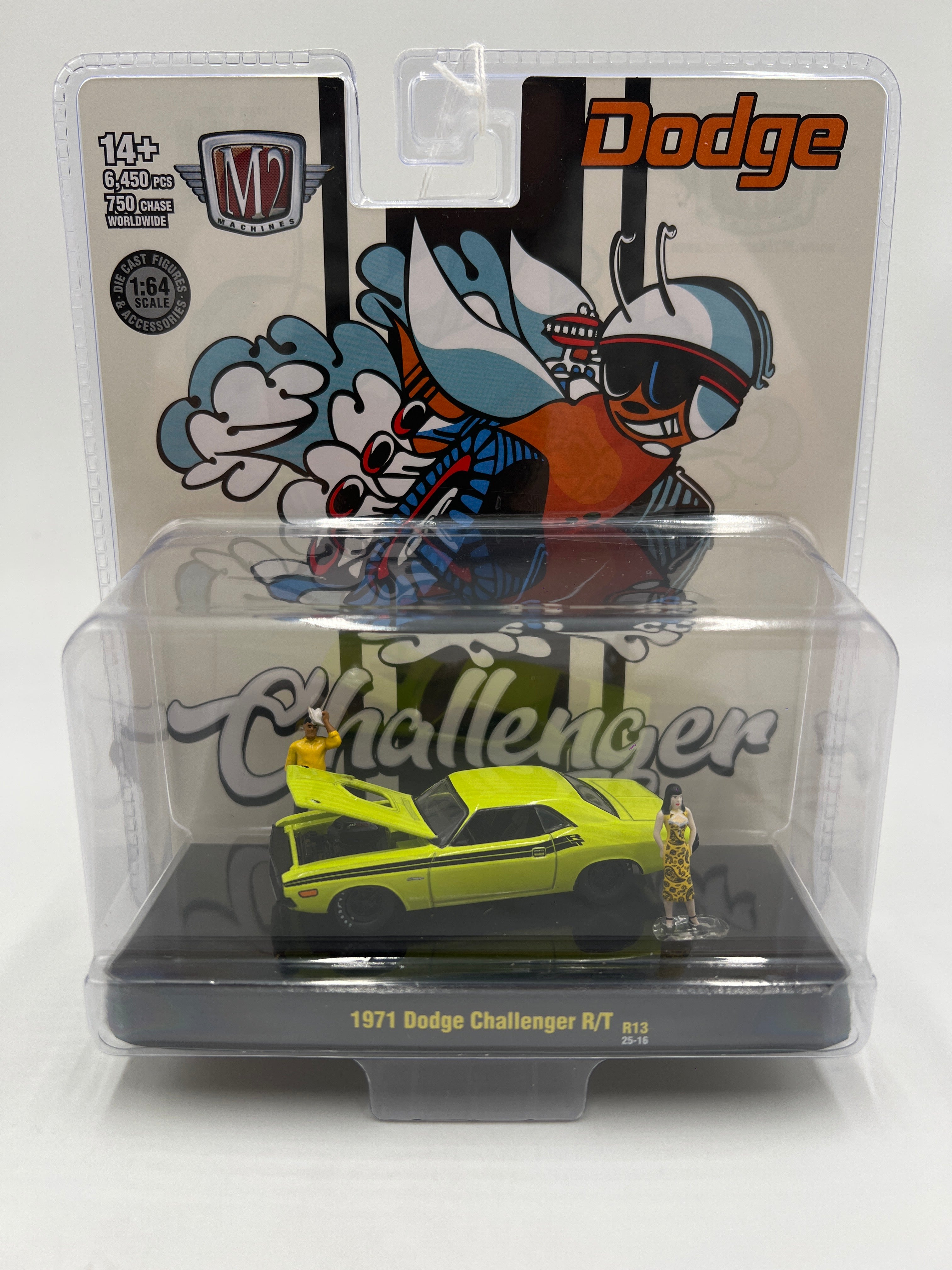 M2 Machines Diorama CHASE 1971 Dodge Challenger R/T Green