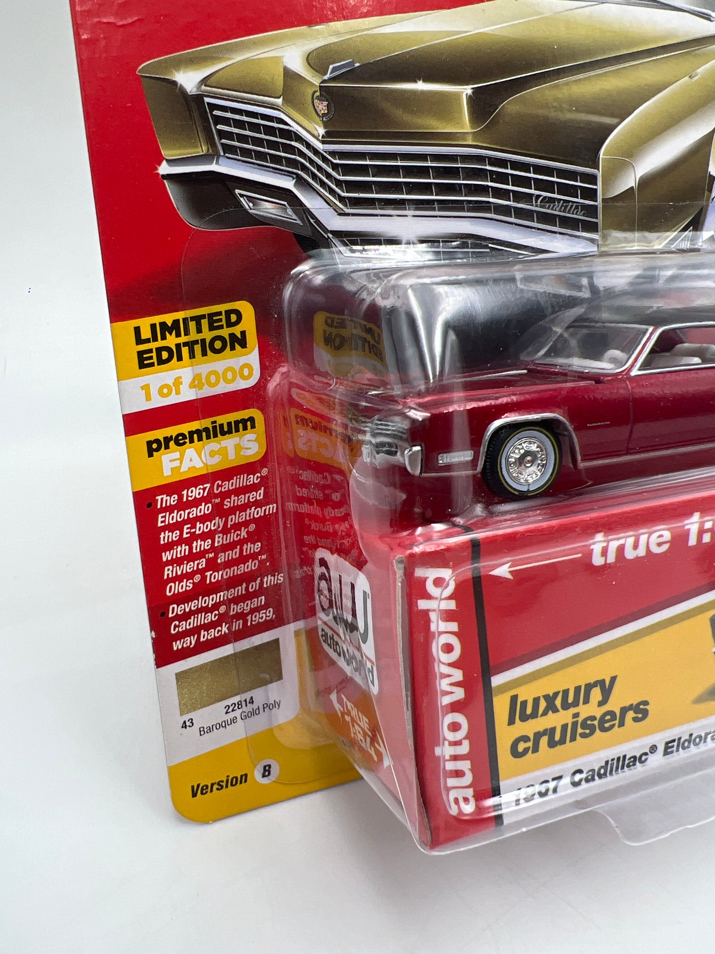 Auto World Ultra Red Chase Luxury Cruisers Release 1 Version B 1967 Cadillac Eldorado Red