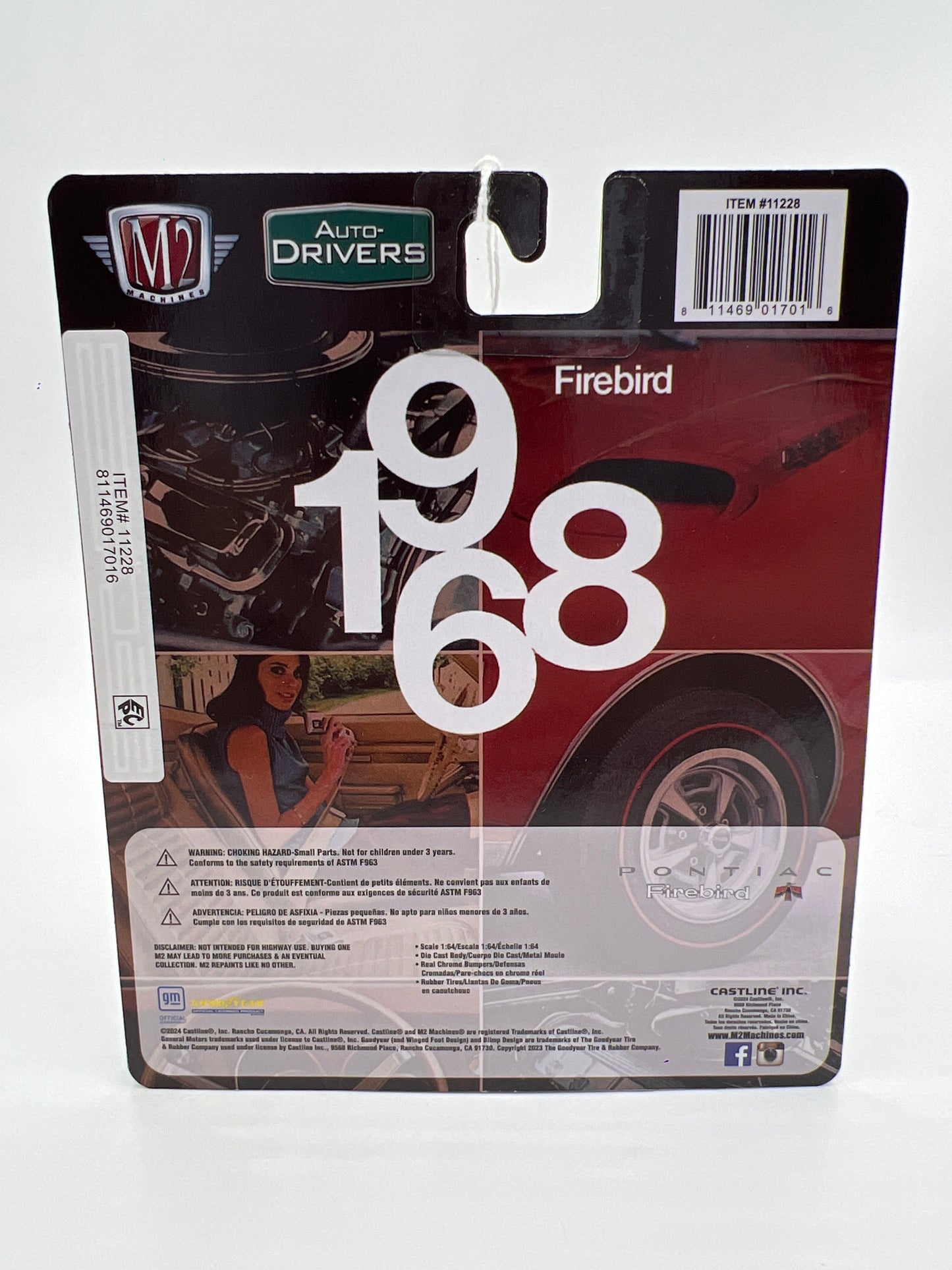 M2 Machines Auto-Drivers 1968 Pontiac Firebird 400 H.O. Gray R122 188Q