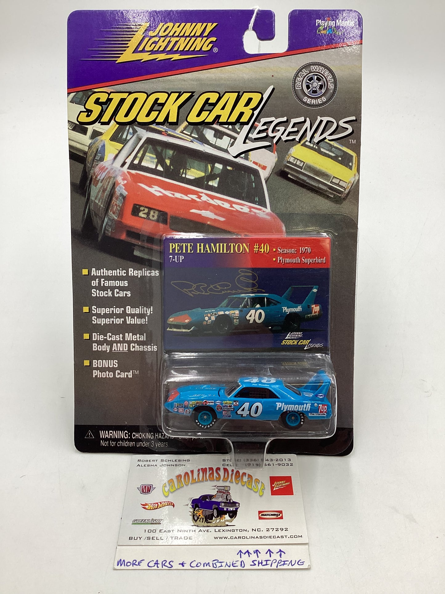 Johnny lightning Stock Car Legends #40 Pete Hamilton Plymouth Superbird 186B