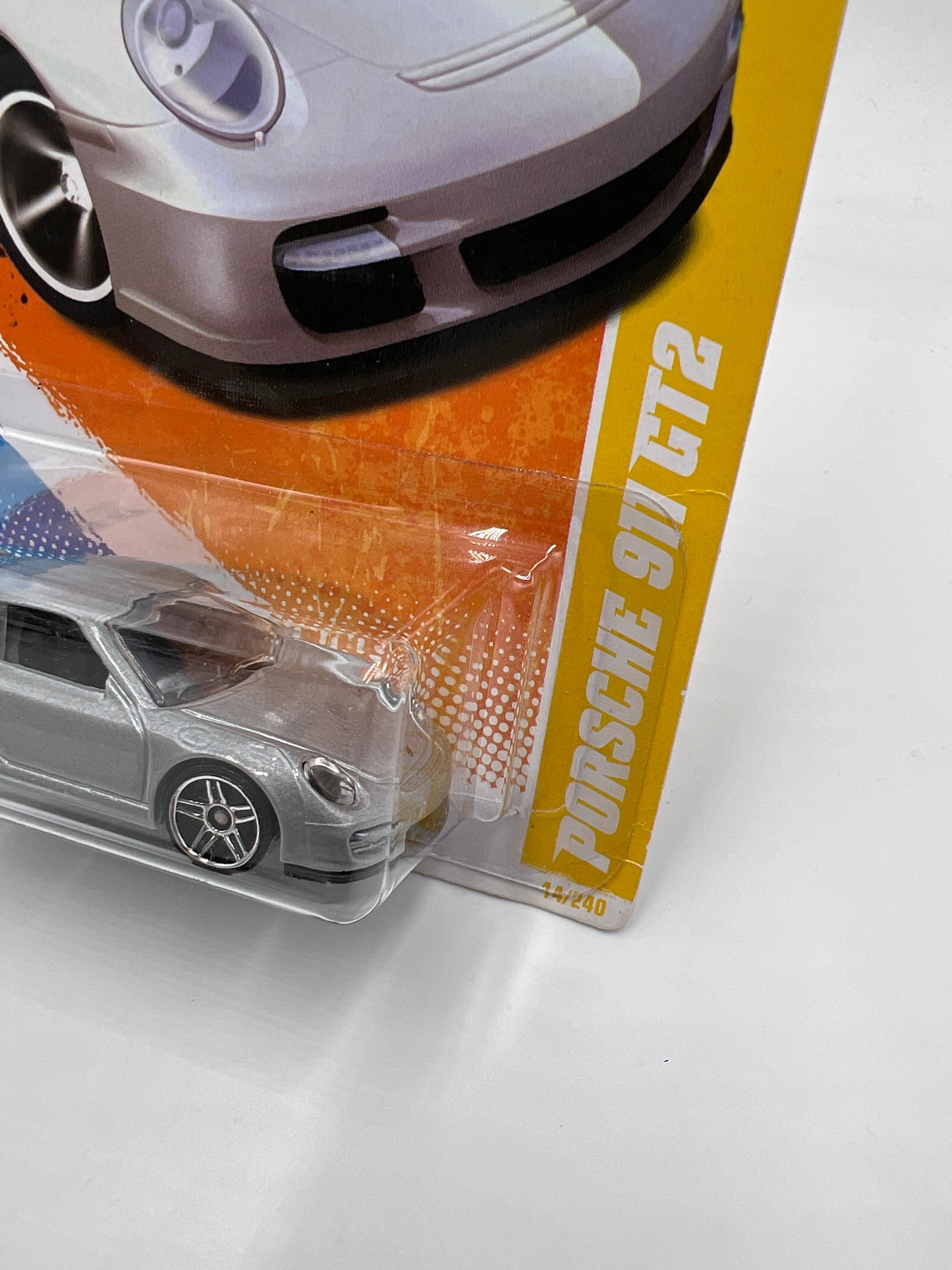 2010 Hot Wheels New Models #14 Porsche 911 GT2 Silver W/Protector SR