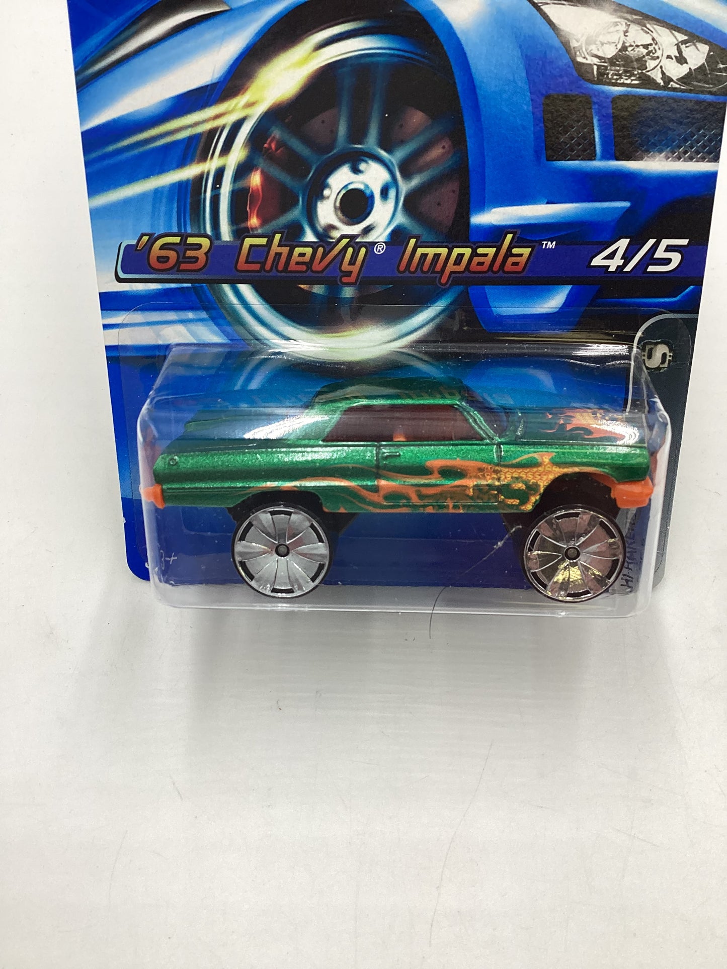 2006 Hot Wheels #104 Hi Rakers 63 Chevy Impala Green 10B
