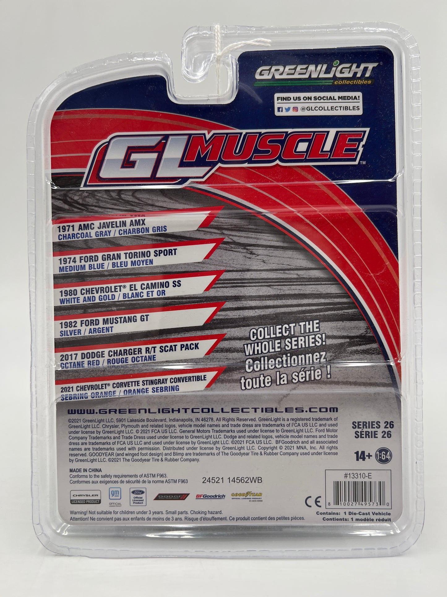 Greenlight GL Muscle Series 26 CHASE 2017 Dodge Charger R/T Scat Pack Red