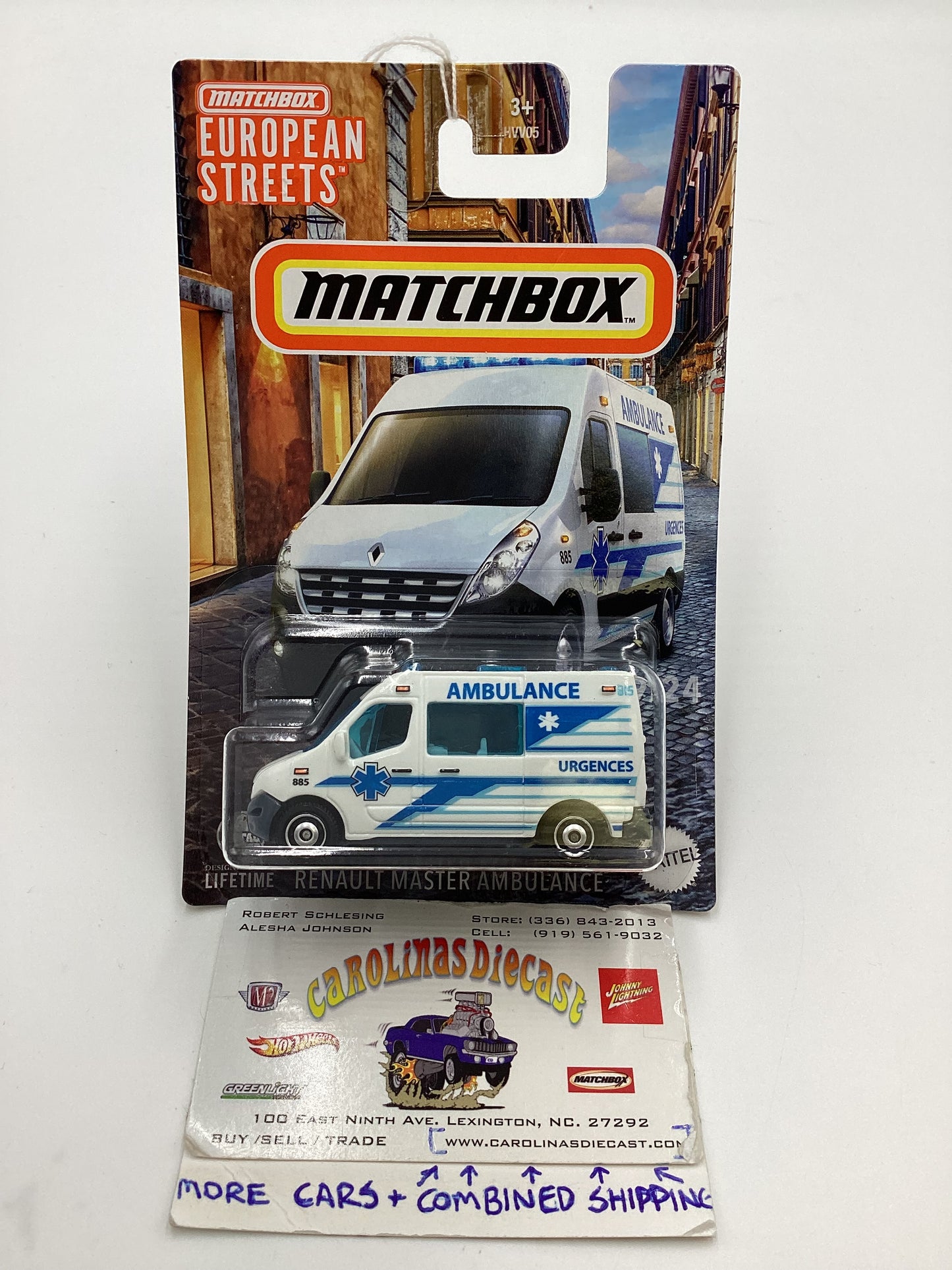 2024 Matchbox European Streets #19 Renault Master Ambulance White 165G