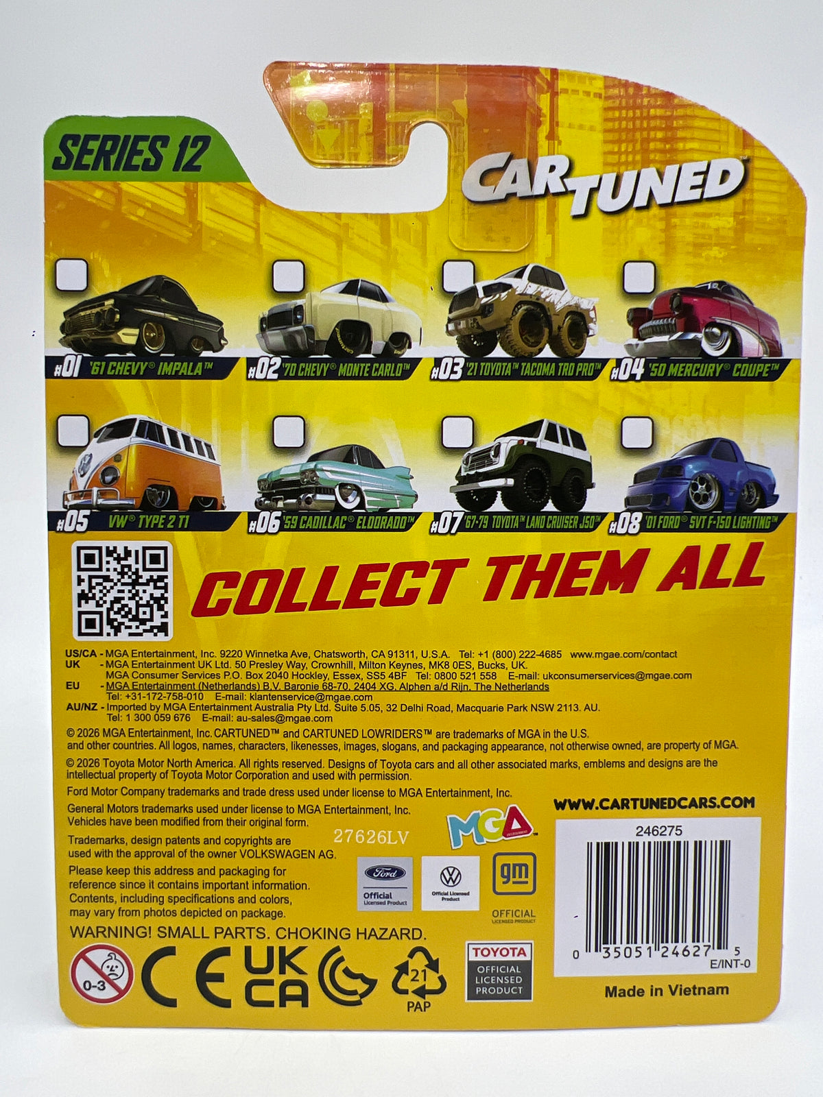 MGA Car Tuned Mainline Series 12 #3 21 Toyota Tacoma TRD Pro White