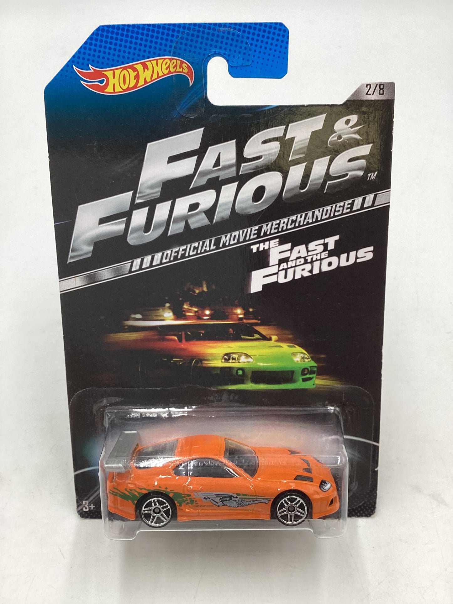 Hot wheels 2013 Fast and furious 2/8 Toyota Supra silver wing w/protector