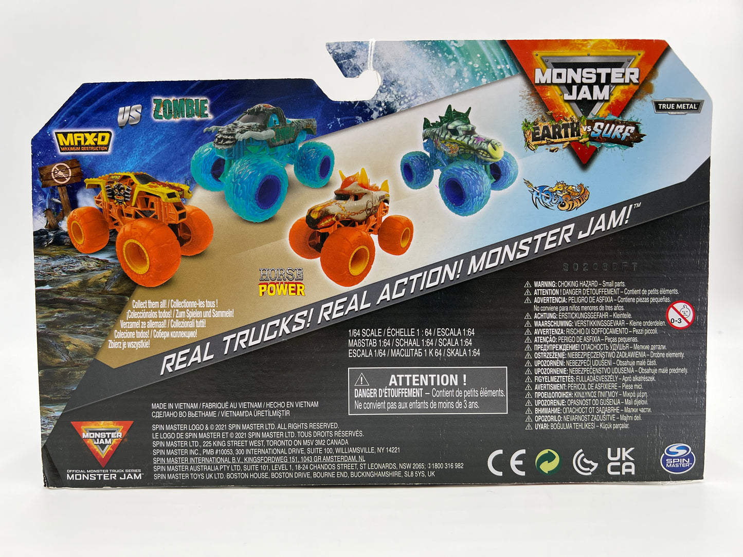Monster Jam Earth Vs Surf Series 2 Walmart Exclusive Max-D Vs Zombie