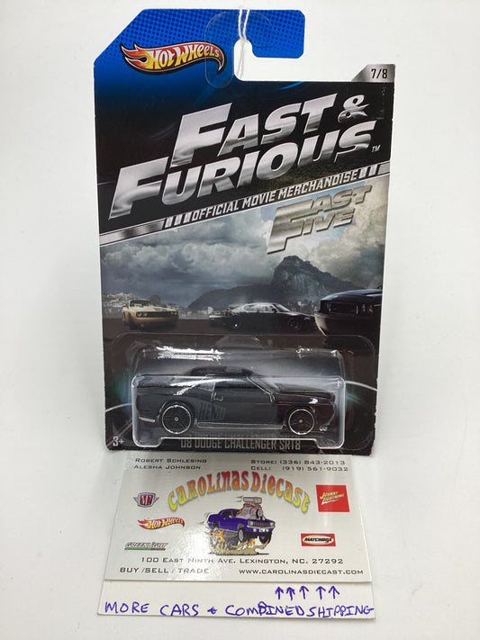 2013 Hot Wheels Fast and Furious Fast Five #7 08 Dodge Challenger SRT8 Black 73G