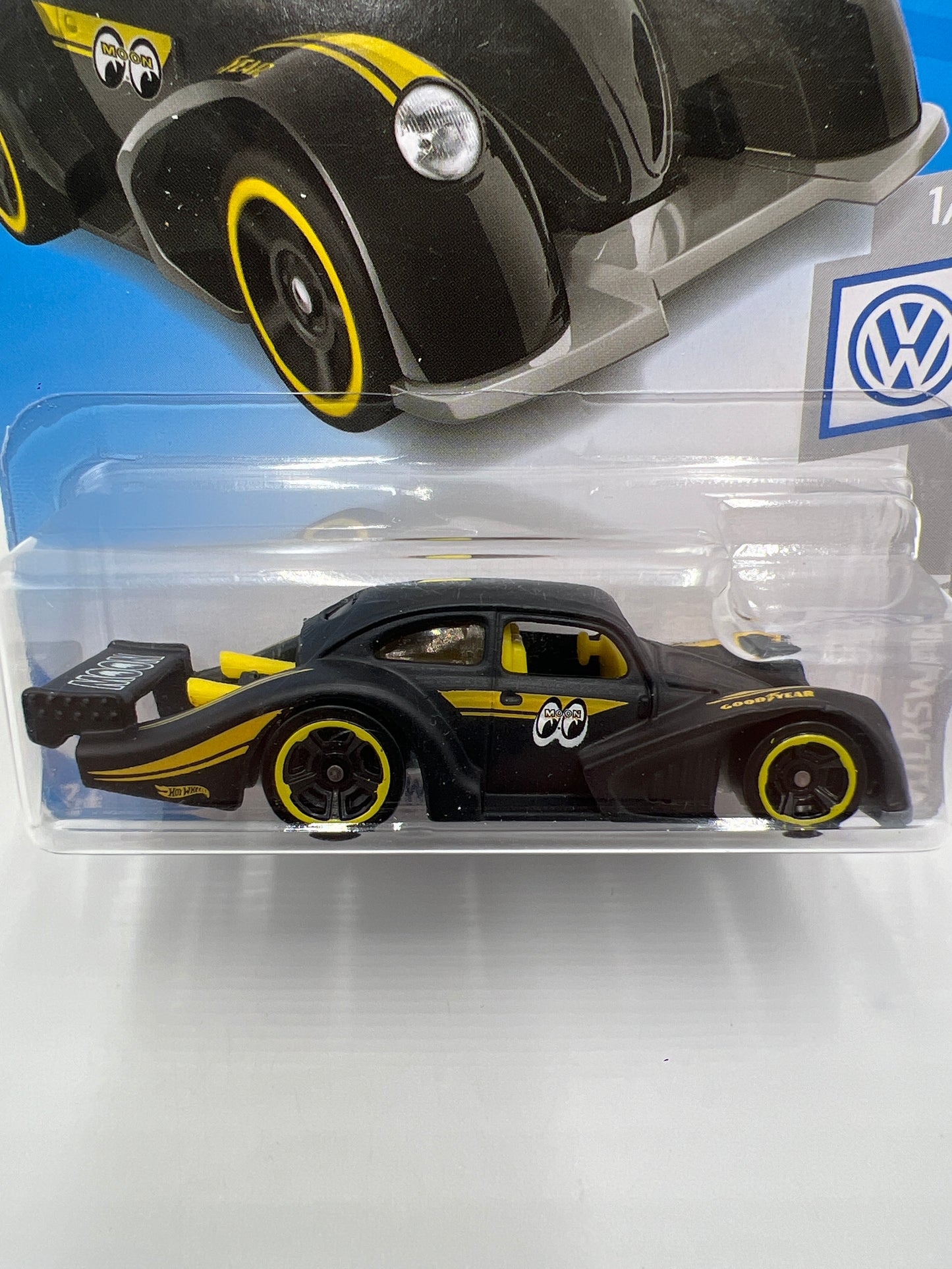 2019 Hot Wheels Volkswagen #46 Volkswagen Kafer Racer Mooneyes Black 97C