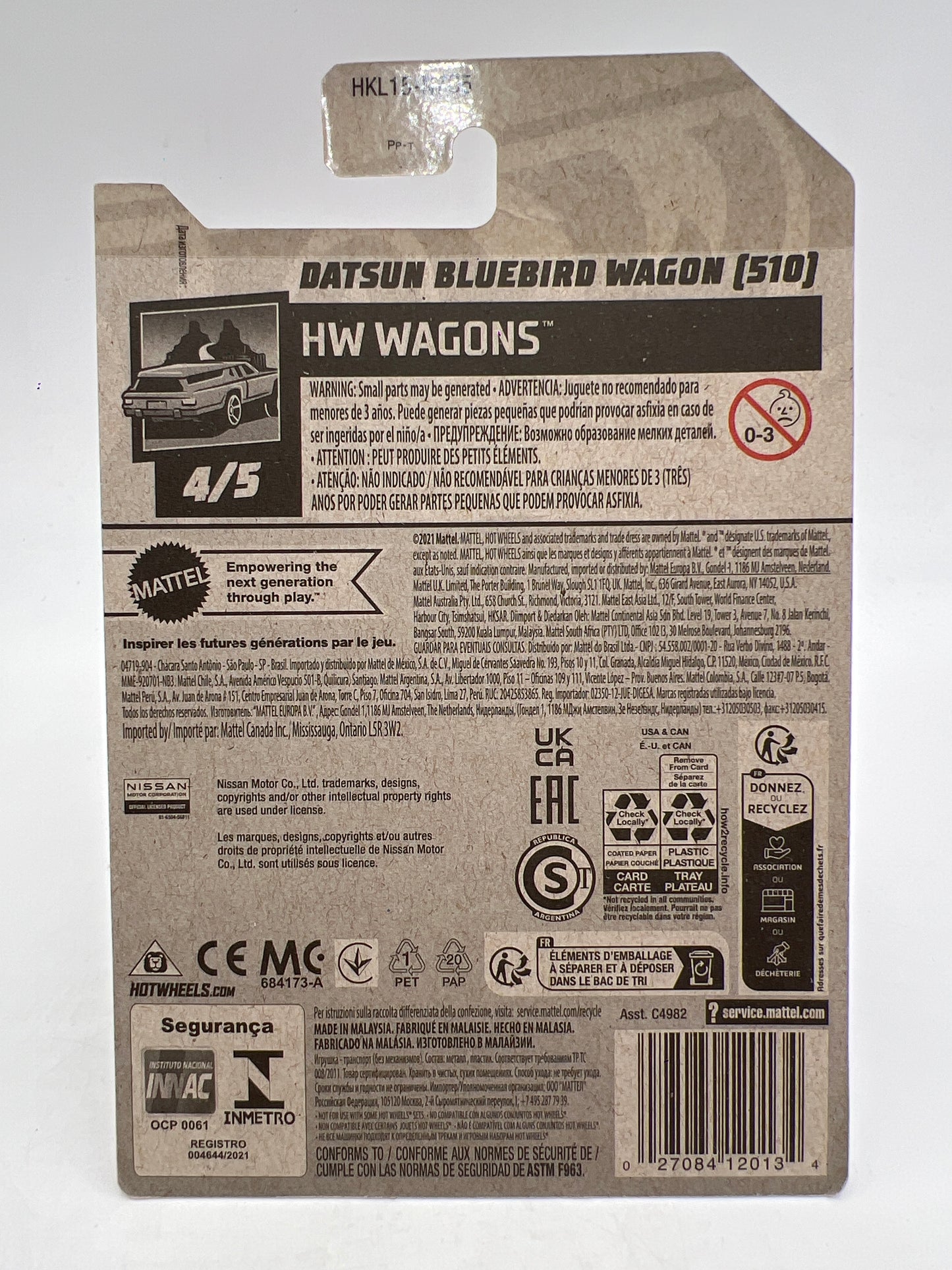 2023 Hot Wheels Super Treasure Hunt Intl Card #235 Datsun Bluebird Wagon 510 Pink W/Protector