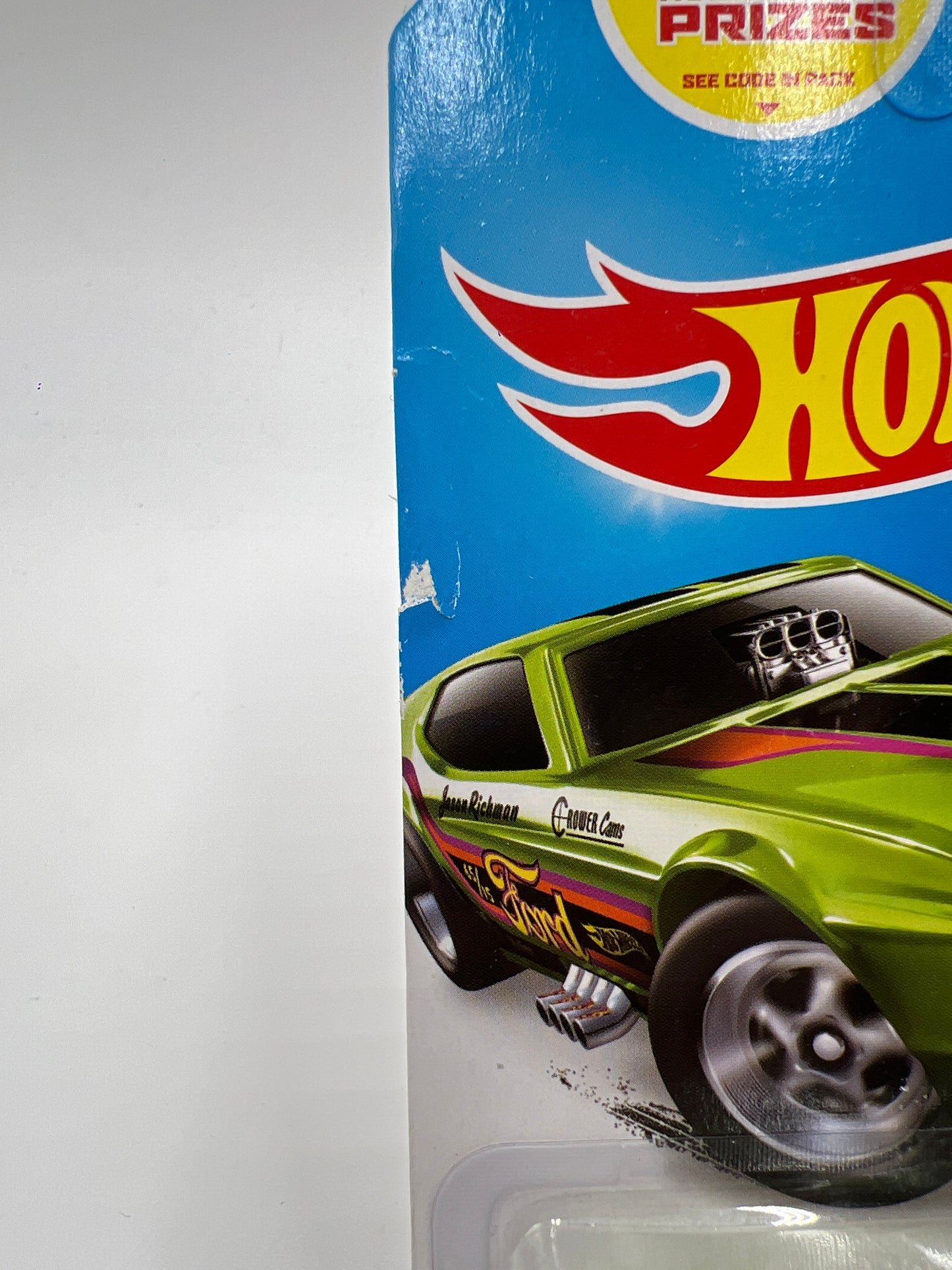 2014 Hot Wheels City #99 71 Mustang Funny Car Green (Card Not Perfect) 19C