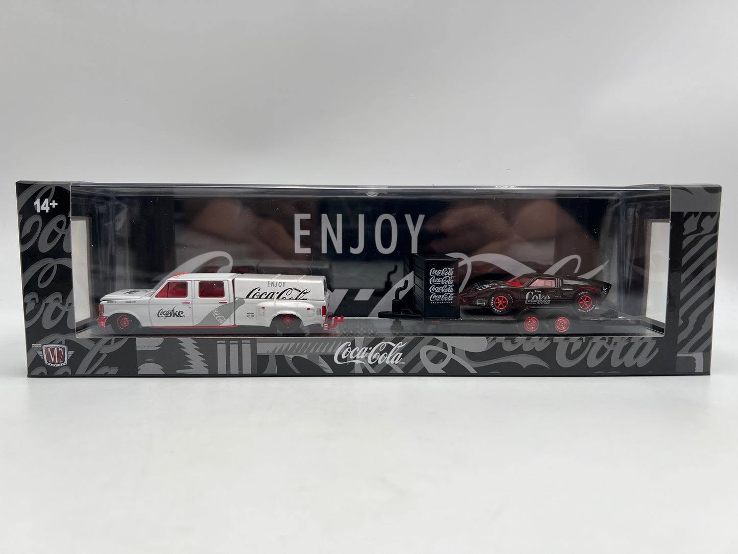 M2 Machines Haulers S05 CHASE Coca Cola 1987 Ford F-350 Truck & 1966 Ford GT40 MK II