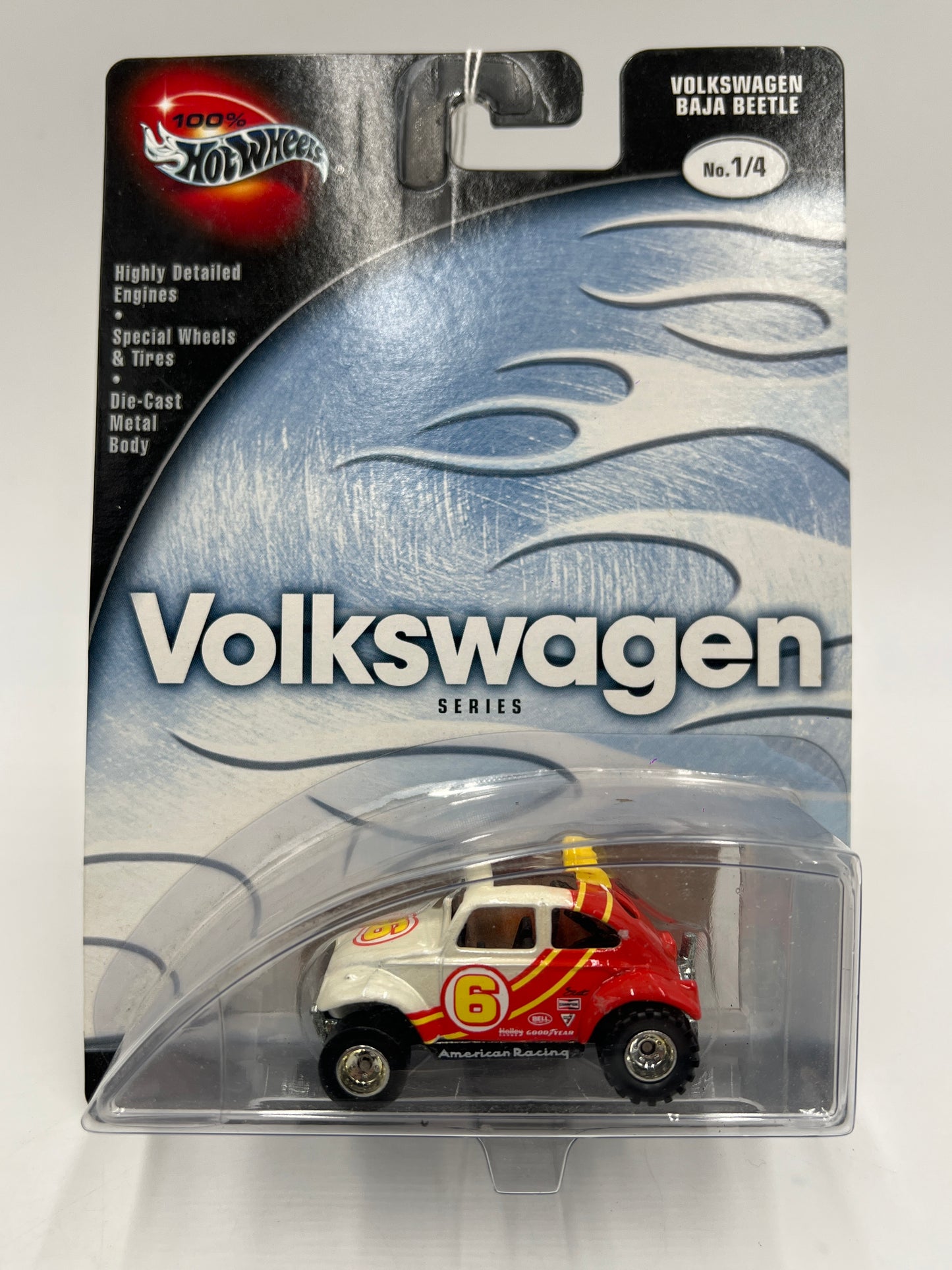 Hot Wheels Premium 100% Volkswagen Series #1 Volkswagen Baja Beetle White/Red 244H