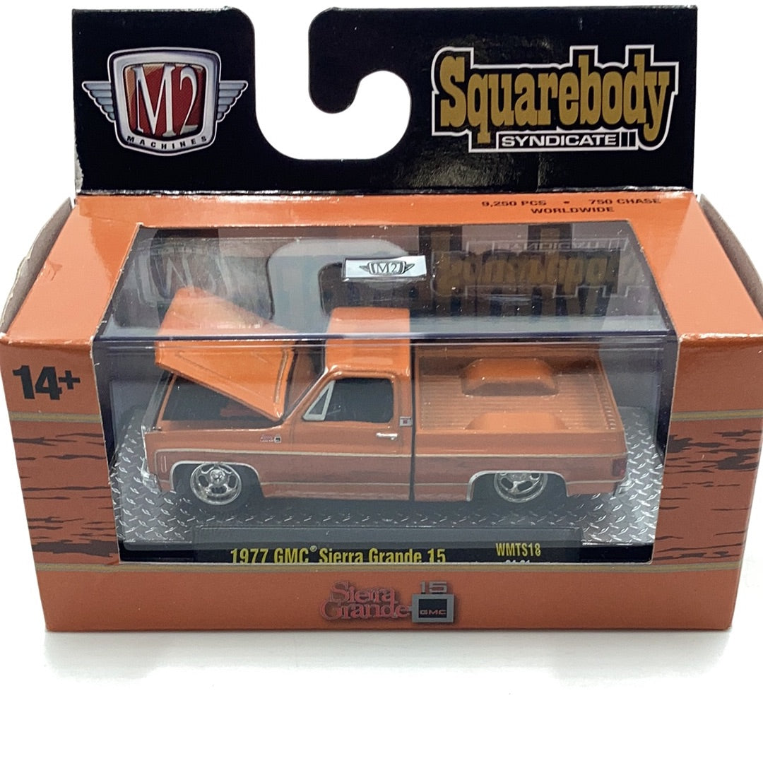 M2 Machines Squarebody Syndicate 1977 GMC Sierra Grande 15 Orange WMTS18