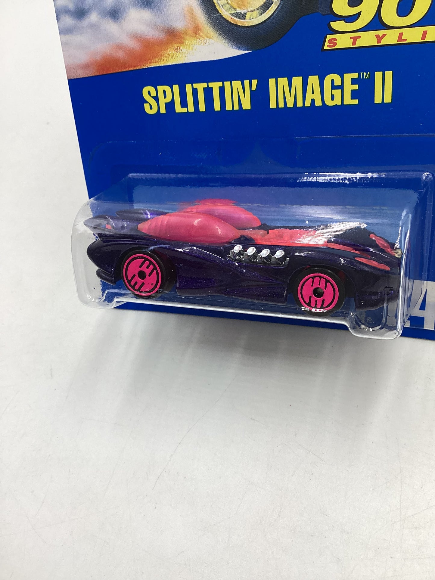 Hot Wheels Blue Card Collector No. 248 Splittin Image II Blue UHPK Wheels / Pink window