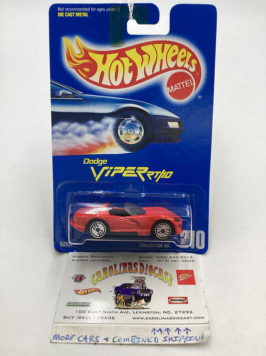 Hot Wheels Blue Card Collector No. 210 Dodge Viper R/T 10 Red UH Chrome Wheels 240E