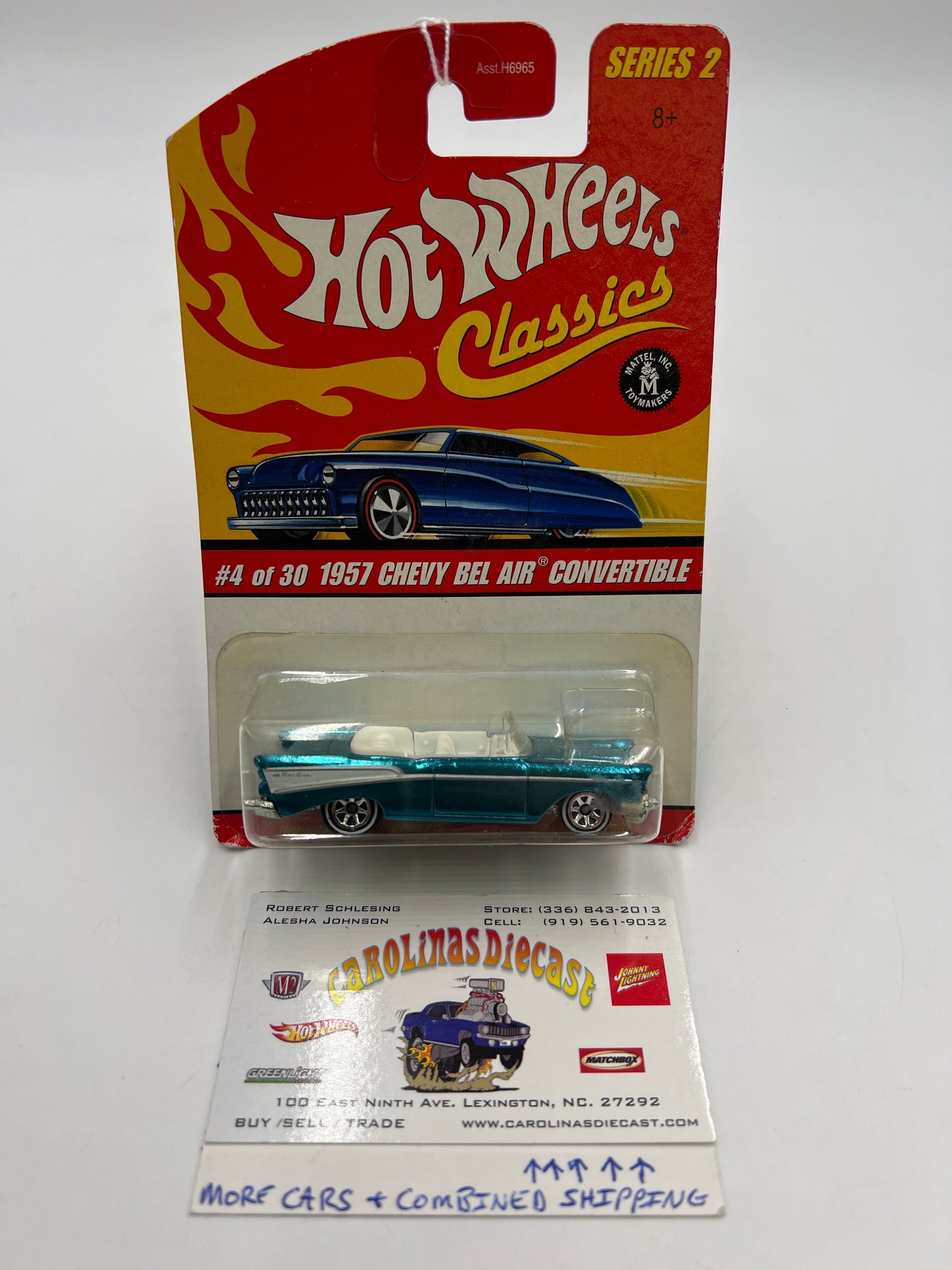 Hot Wheels Classics Series 2 #4 1957 Chevy Bel Air Convertible Blue *Soft Corners*