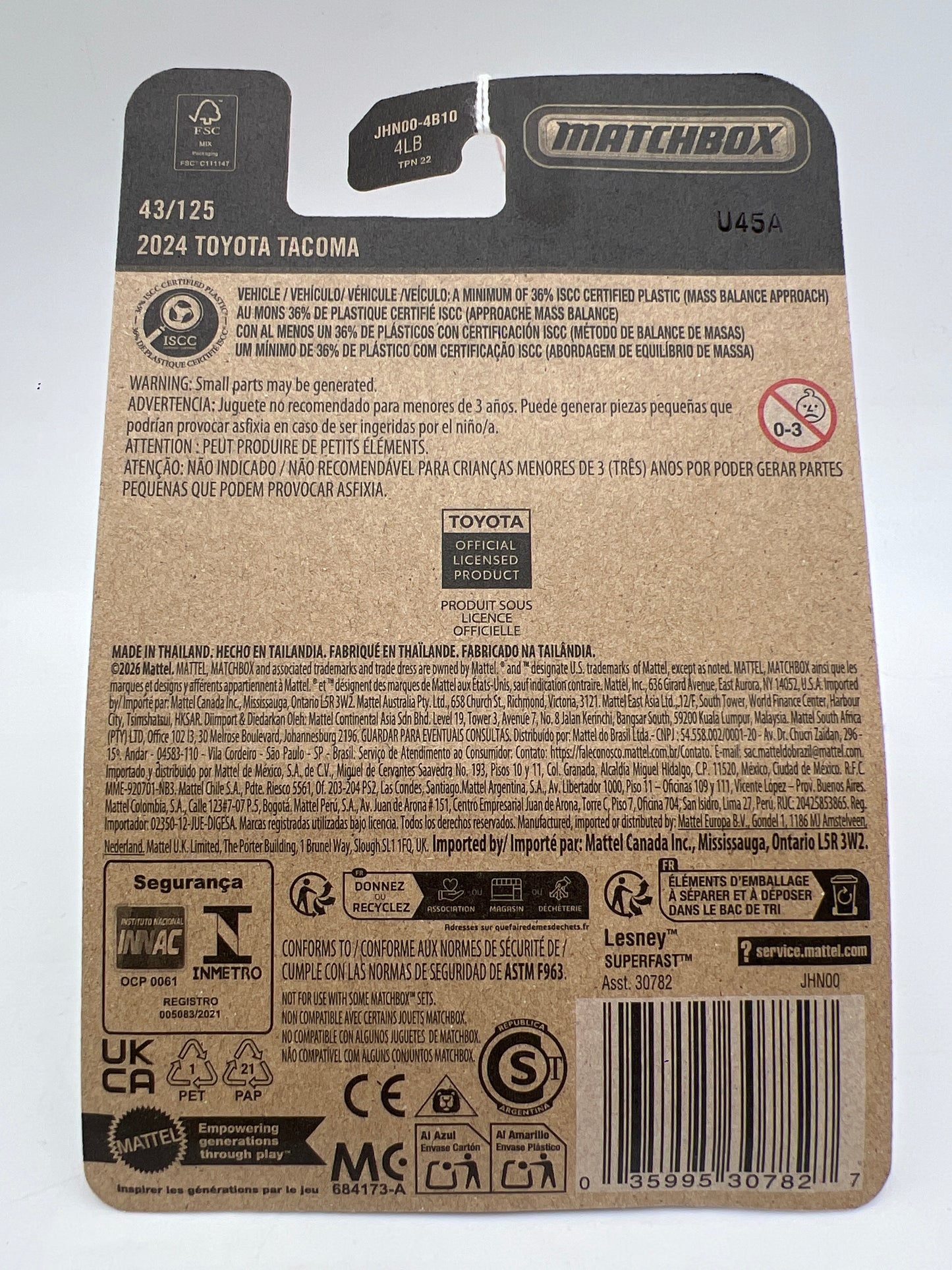 2026 Matchbox #43 2024 Toyota Tacoma Brown 215C