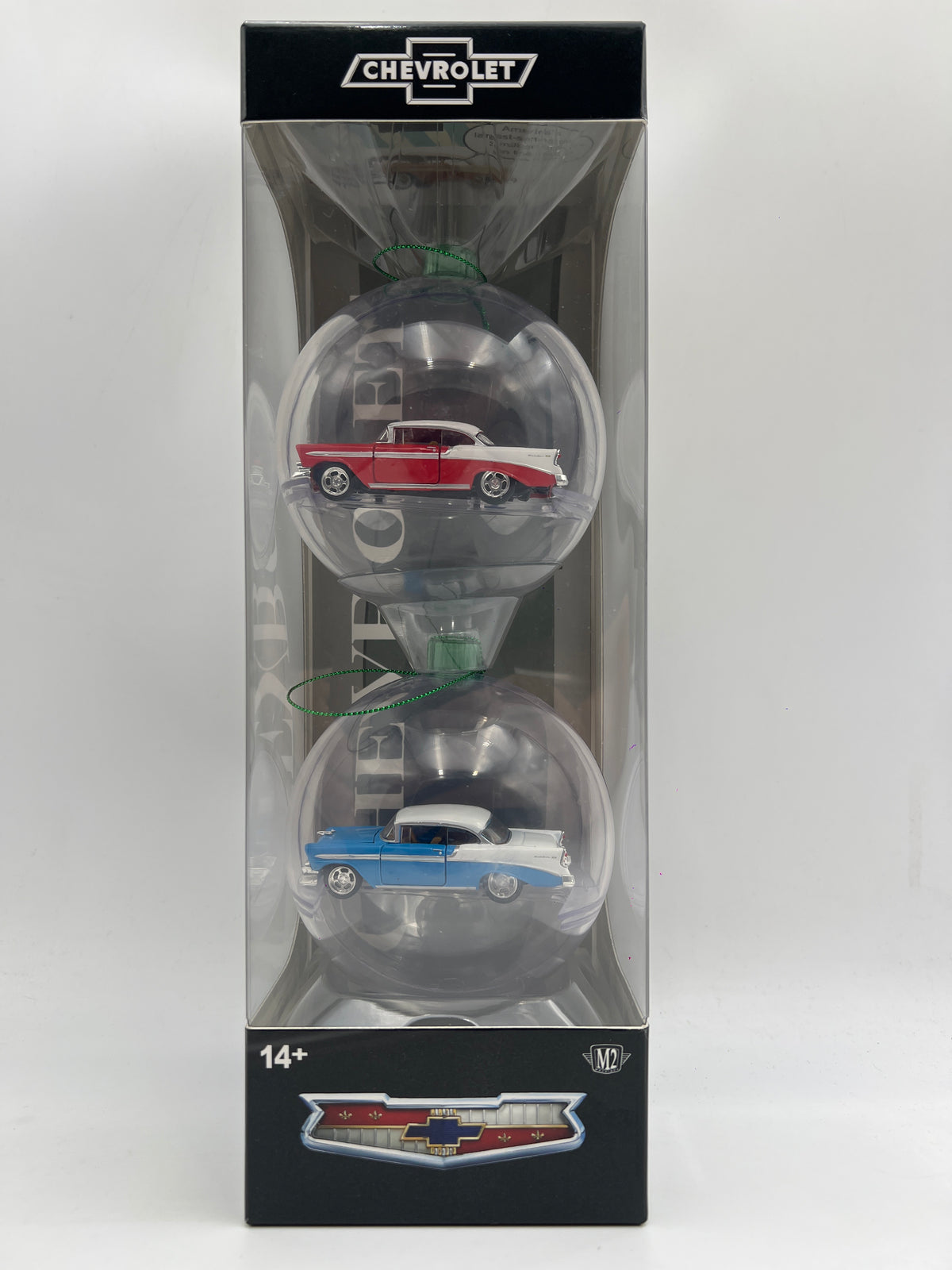 2026 M2 Machines Christmas Holiday Ornaments 2 Pack 1956 Chevrolet Bel Air