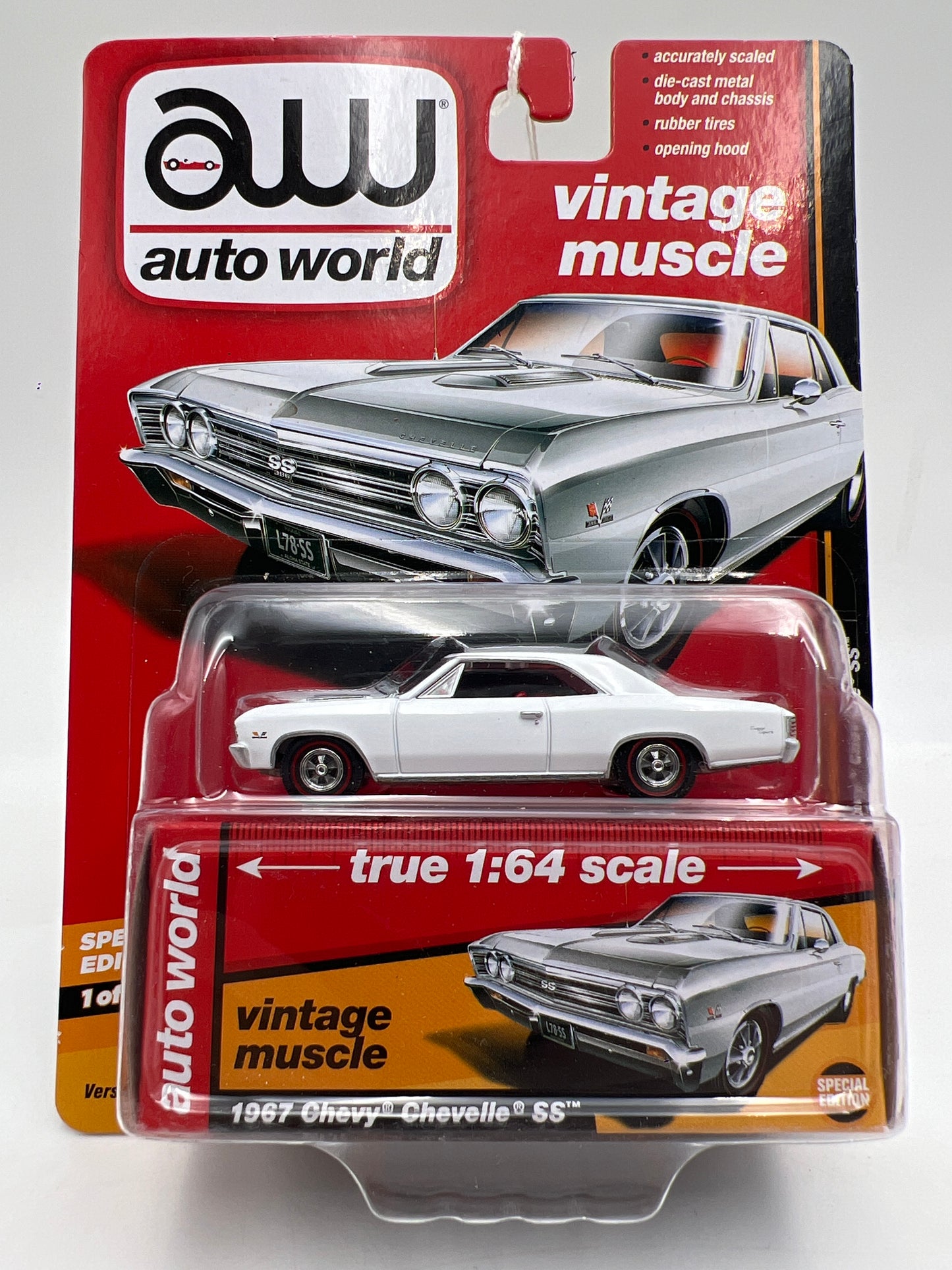Auto World Hobby Exclusive 1/1800 Vintage Muscle 1967 Chevy Chevelle SS White