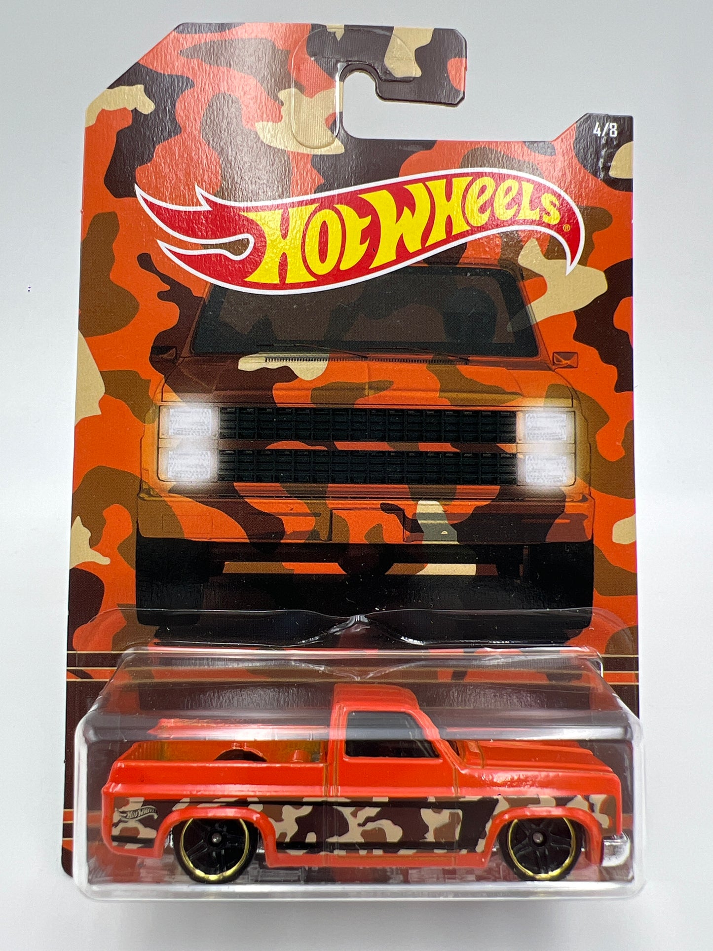 Hot Wheels Camouflage Series #4 83 Chevy Silverado Orange W/Protector