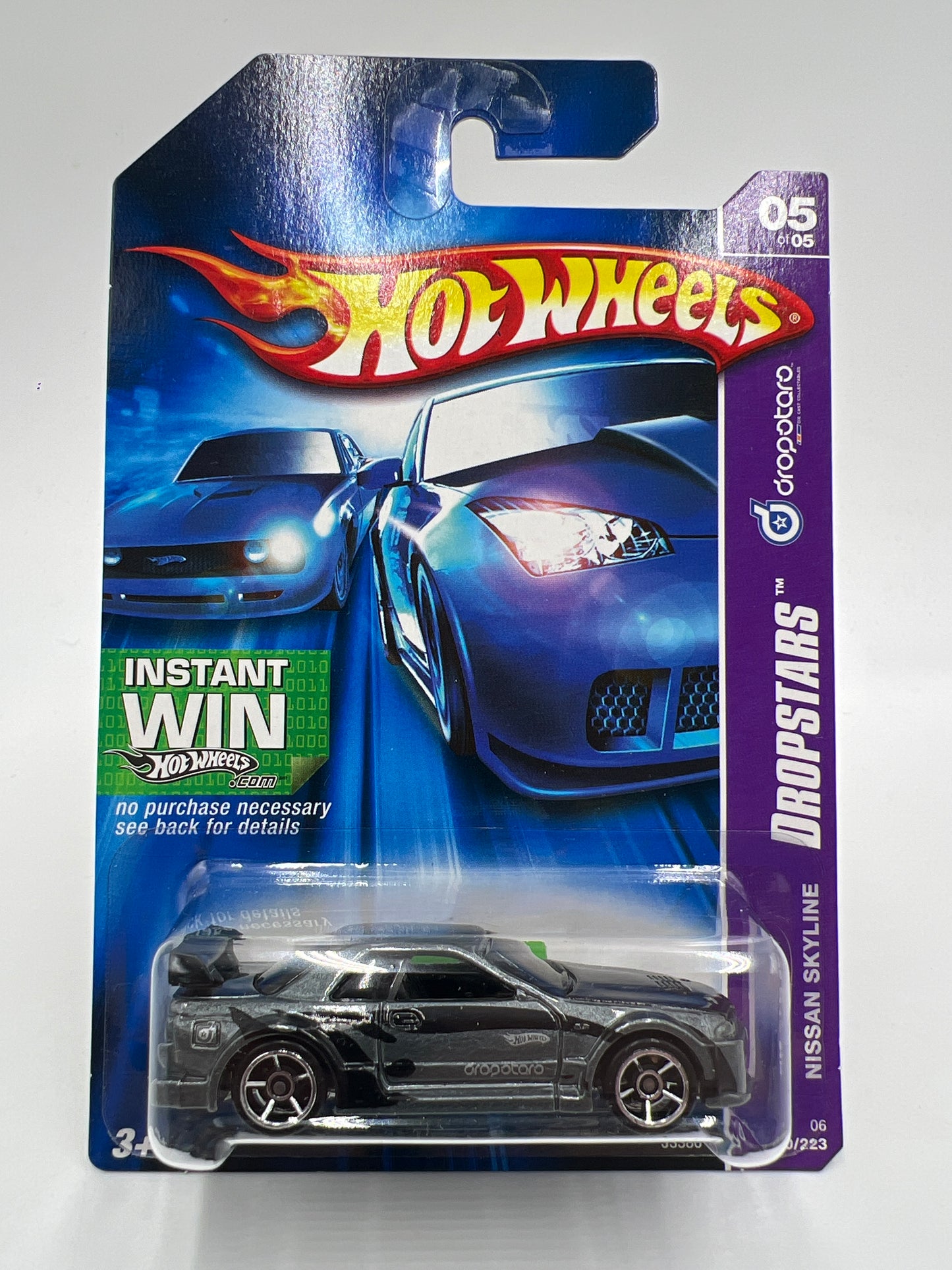 2006 Hot Wheels Dropstars #60 Nissan Skyline Gray W/Protector