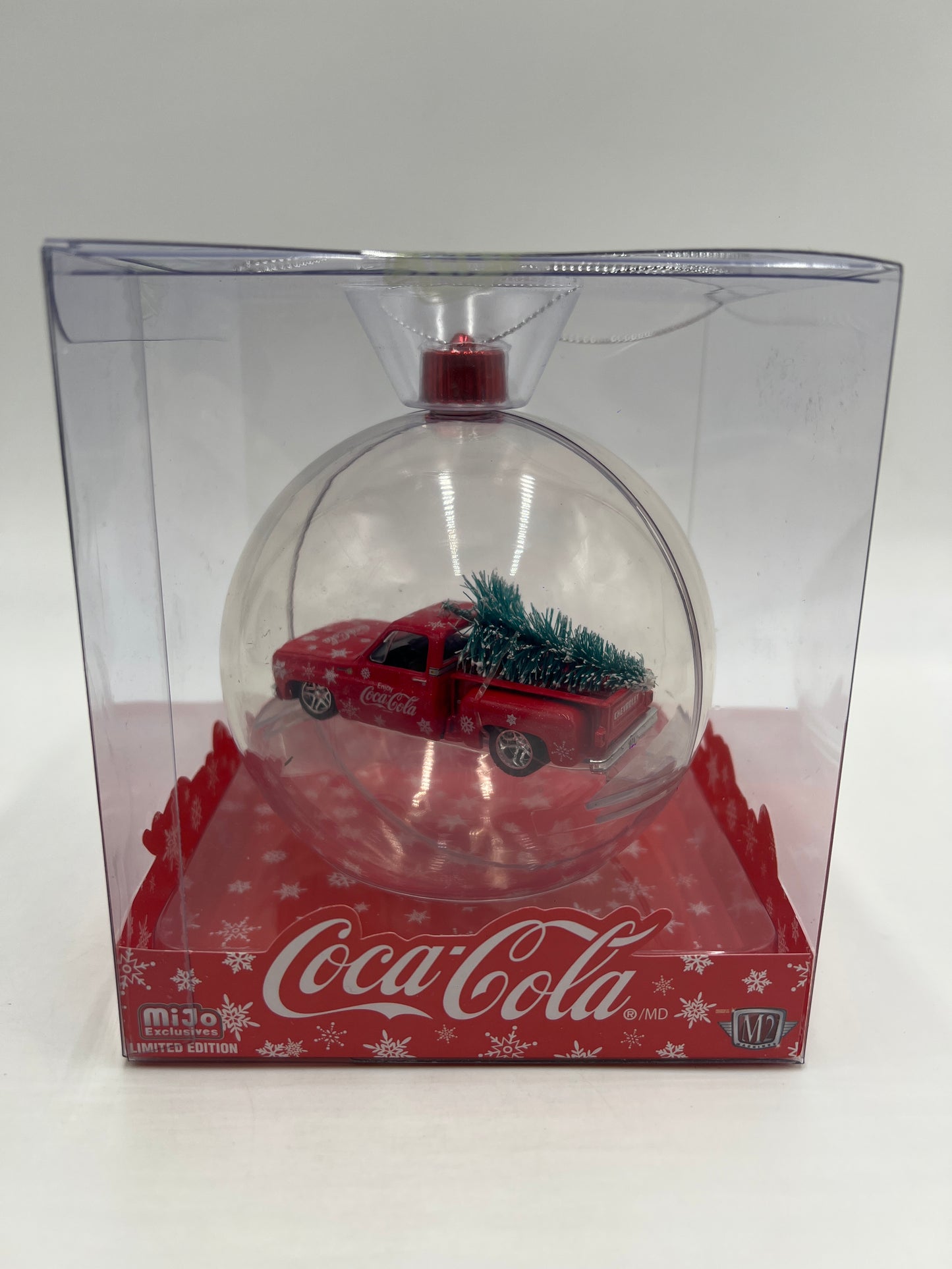 M2 Machines MiJo Exclusives Coca Cola Holiday Christmas Ornaments 1974 Chevrolet Silverado Stepside Red