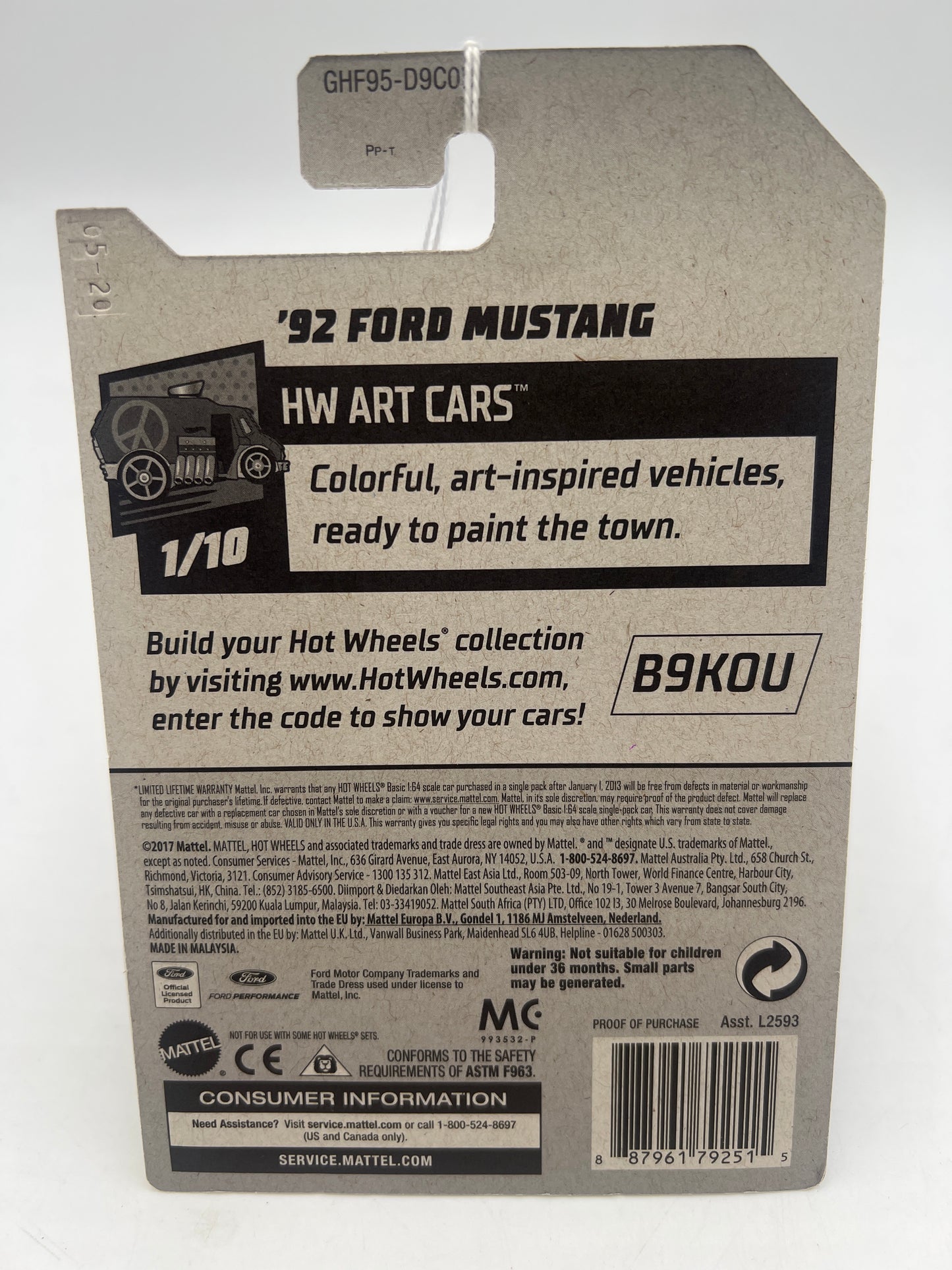 2020 Hot Wheels Art Cars #90 92 Ford Mustang Tan 19F