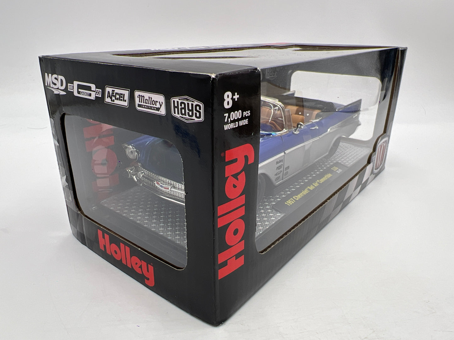 M2 Machines 1/24 Holley 1957 Chevrolet Bel Air Convertible Blue/Silver S36