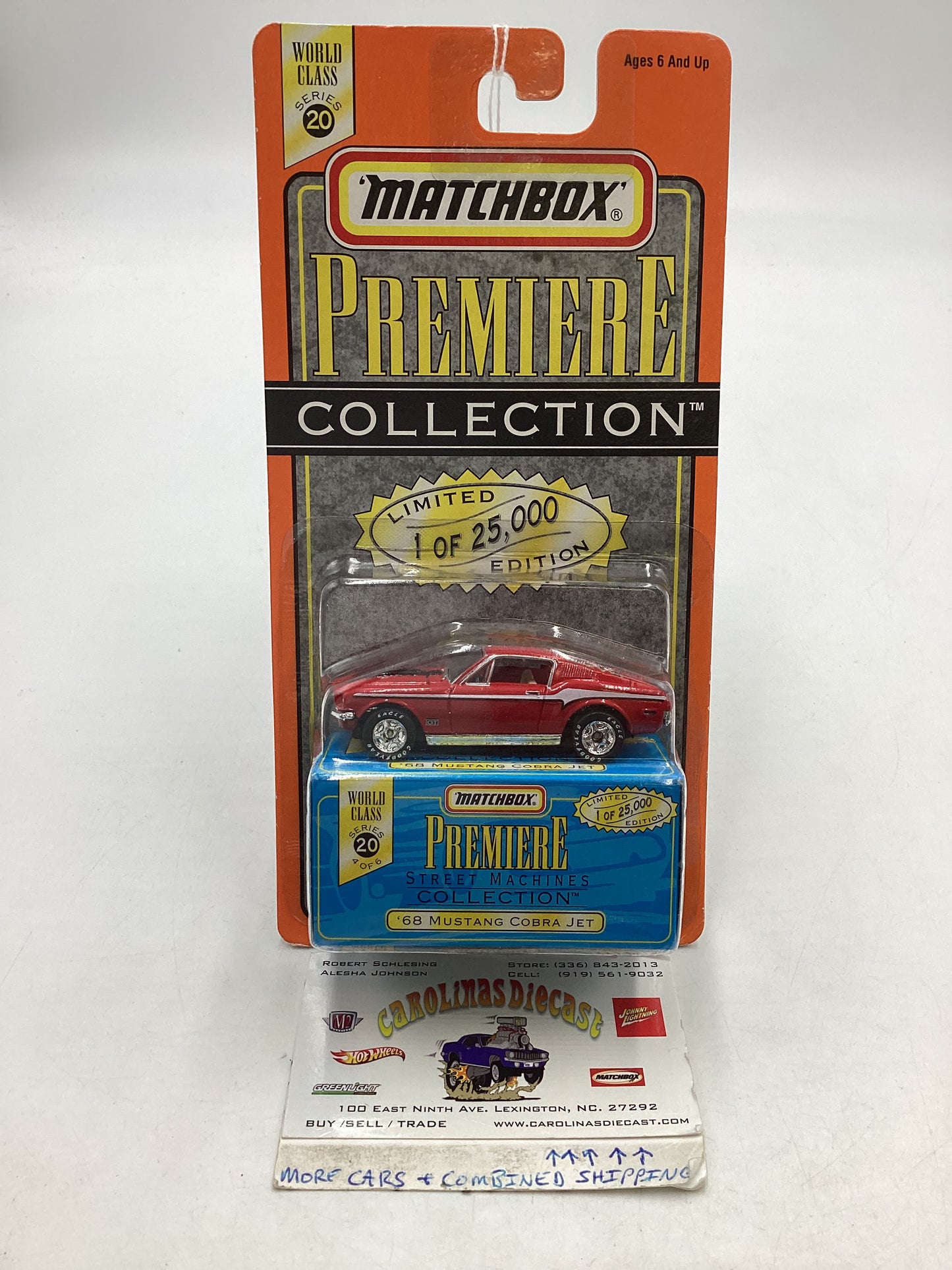 Matchbox Premiere Collection series 20 #4 68 Mustang Cobra Jet Red 172C