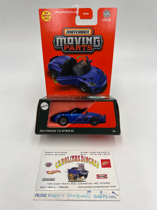 2025 Matchbox Moving Parts #31 2024 Porsche 718 Spyder RS Blue 167K