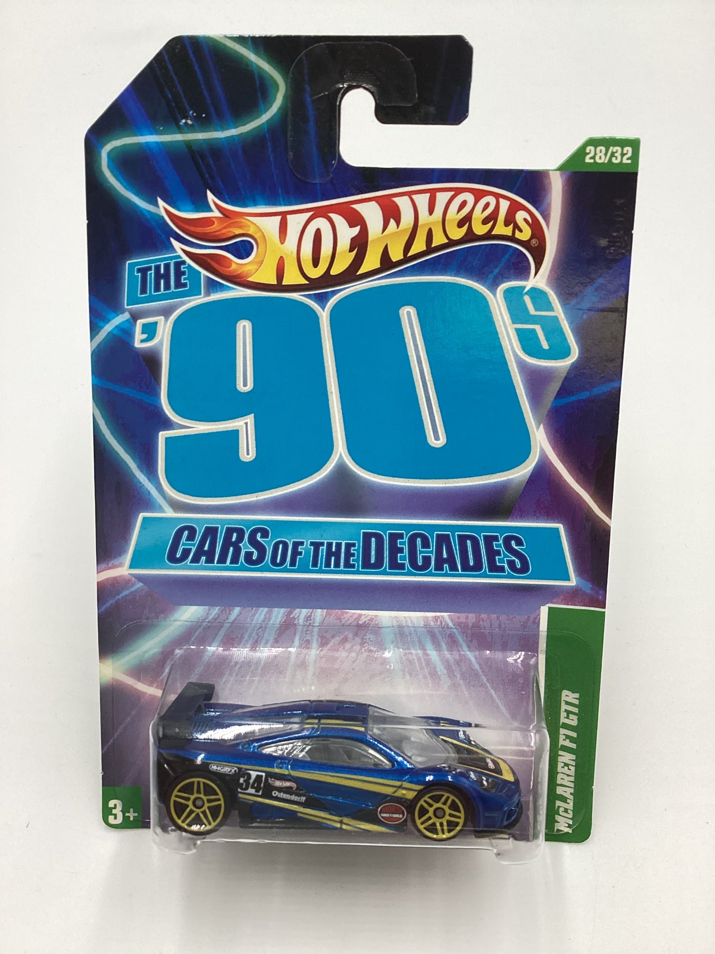 2011 Hot Wheels Cars of the Decades The 90s #28 McLaren F1 GTR Blue