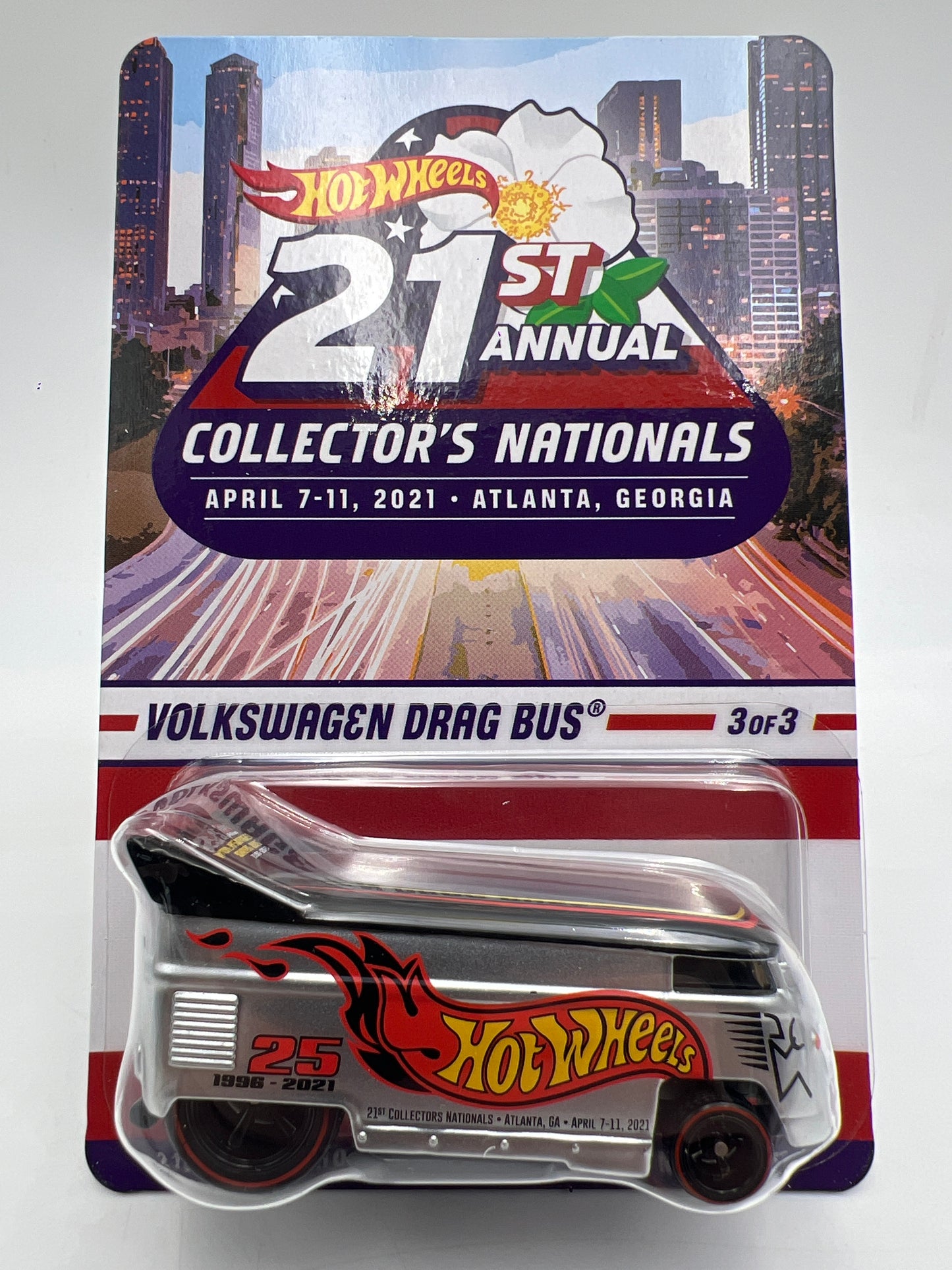2021 Hot Wheels 21st Annual Collectors Nationals #2396/4000 Volkswagen Drag Bus W/Protector