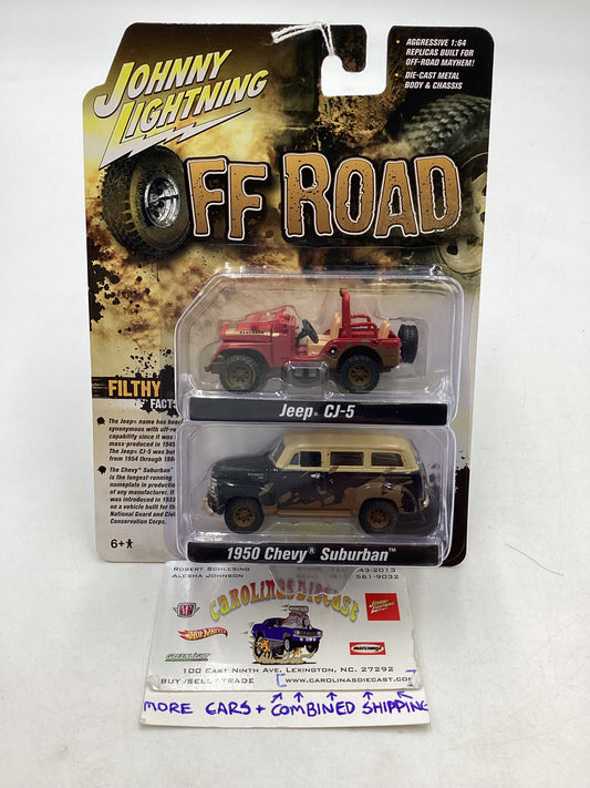 Johnny Lightning Off Road 1950 Chevy Suburban & Jeep CJ-5 230A