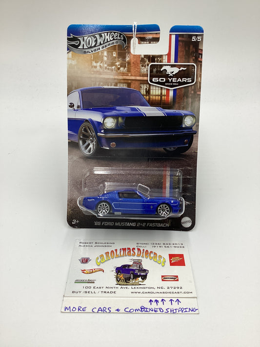 2024 Hot Wheels Silver Series 60 Years Mustang #5 65 Ford Mustang 2+2 Fastback Blue 151E