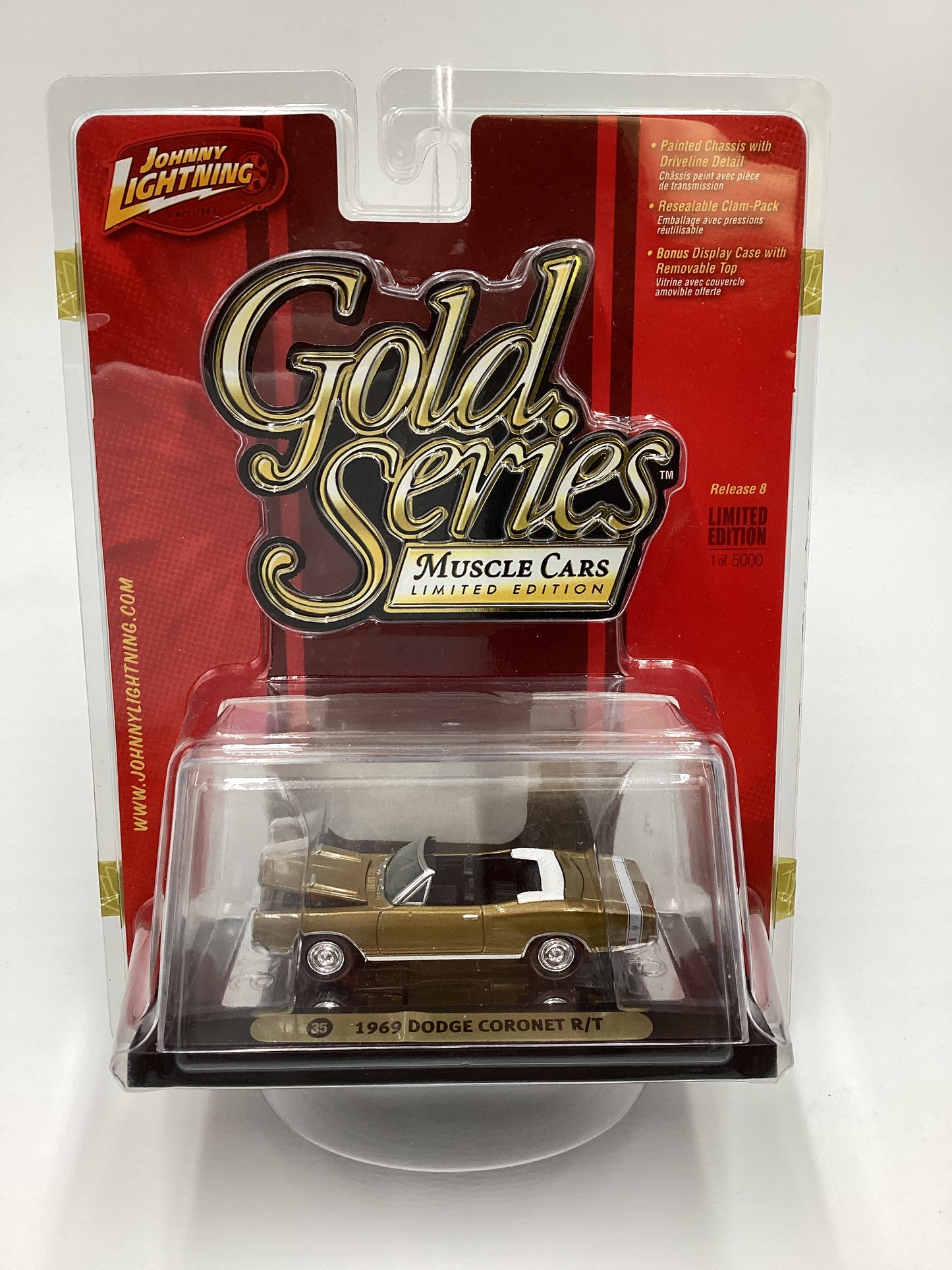 Johnny Lightning Gold Series Muscle Cars Release 8 #35 1969 Dodge Coronet R/T Gold 232H