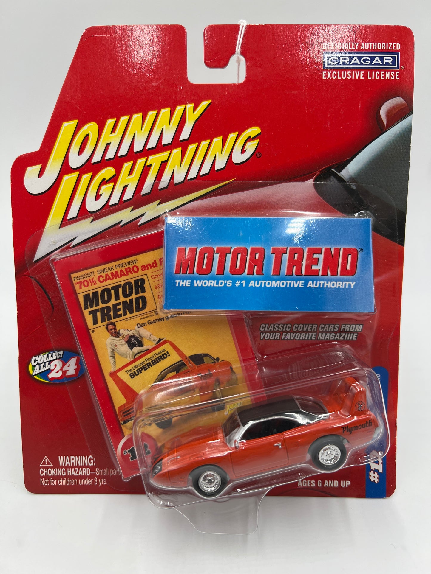 Johnny Lightning Motor Trend #12 1970 Plymouth Superbird Orange 222D