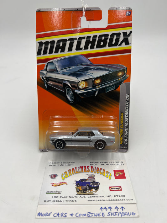 2011 Matchbox #25 Heritage Classics 68 Ford Mustang GT CS Silver 30G