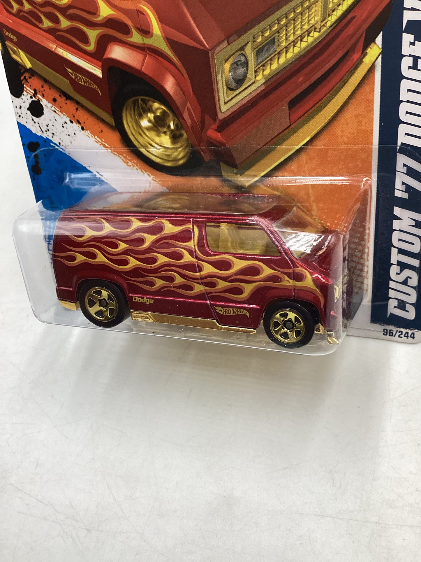 2011 Hot Wheels #96 Custom 77 Dodge Van Red