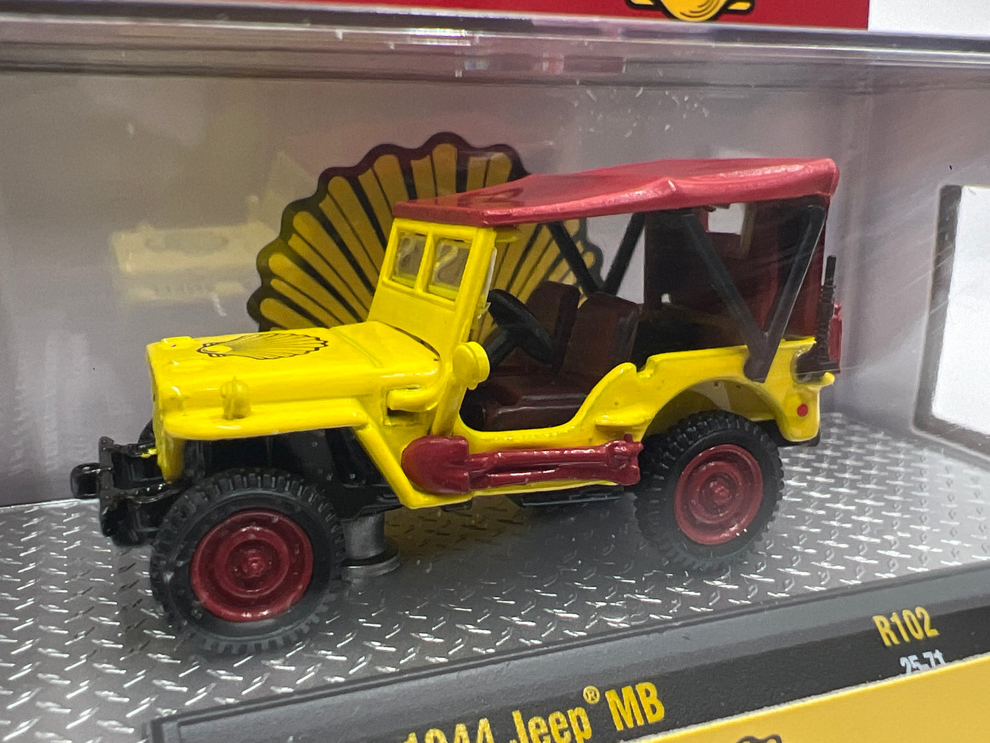 2025 M2 Machines Shell 1944 Jeep MB Yellow/Red R102
