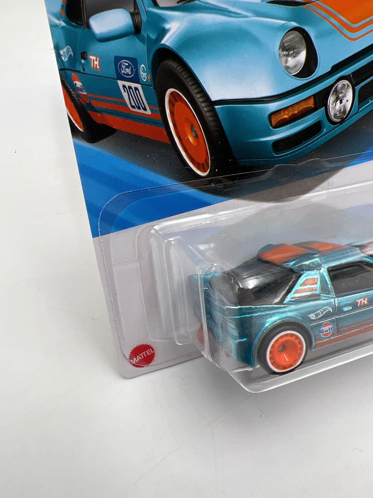 2025 Hot Wheels Factory Sealed Super Treasure Hunt #247 Ford RS200 Gulf Blue W/Protector