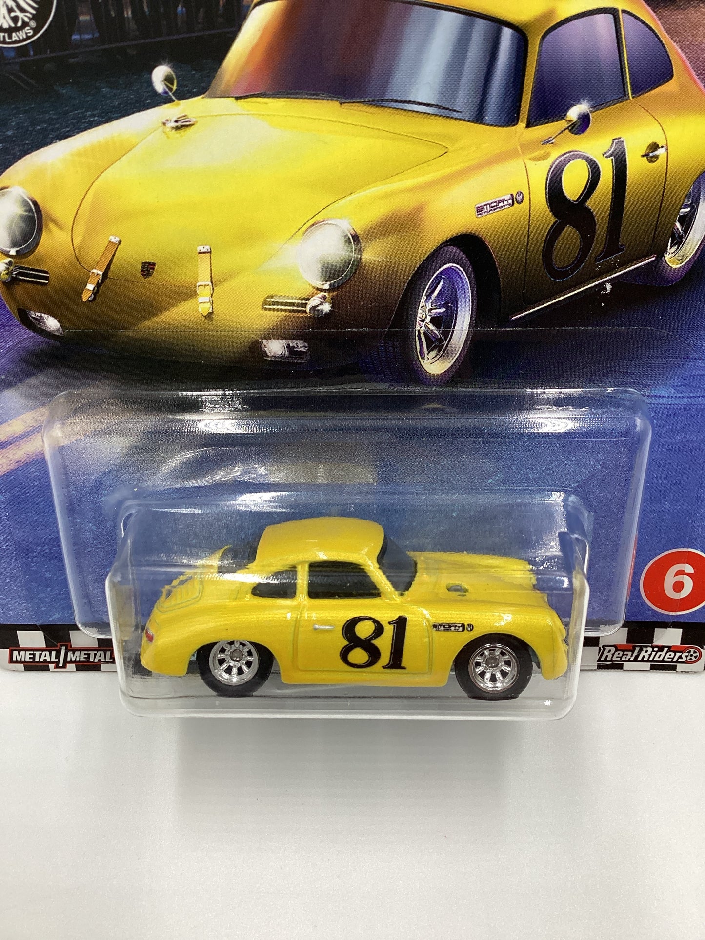 Hot Wheels Boulevard #6 Porsche 356 Outlaw Yellow Card Not Perfect 262C