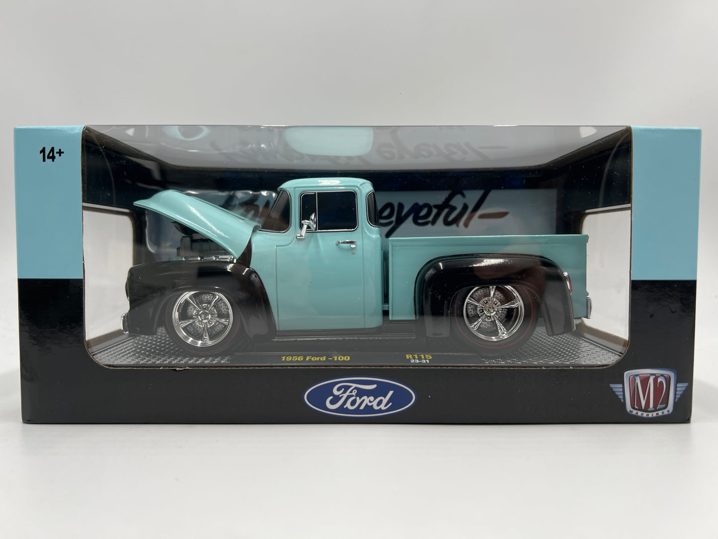 M2 Machines 1/24 1956 Ford F-100 Light Blue/Black R115