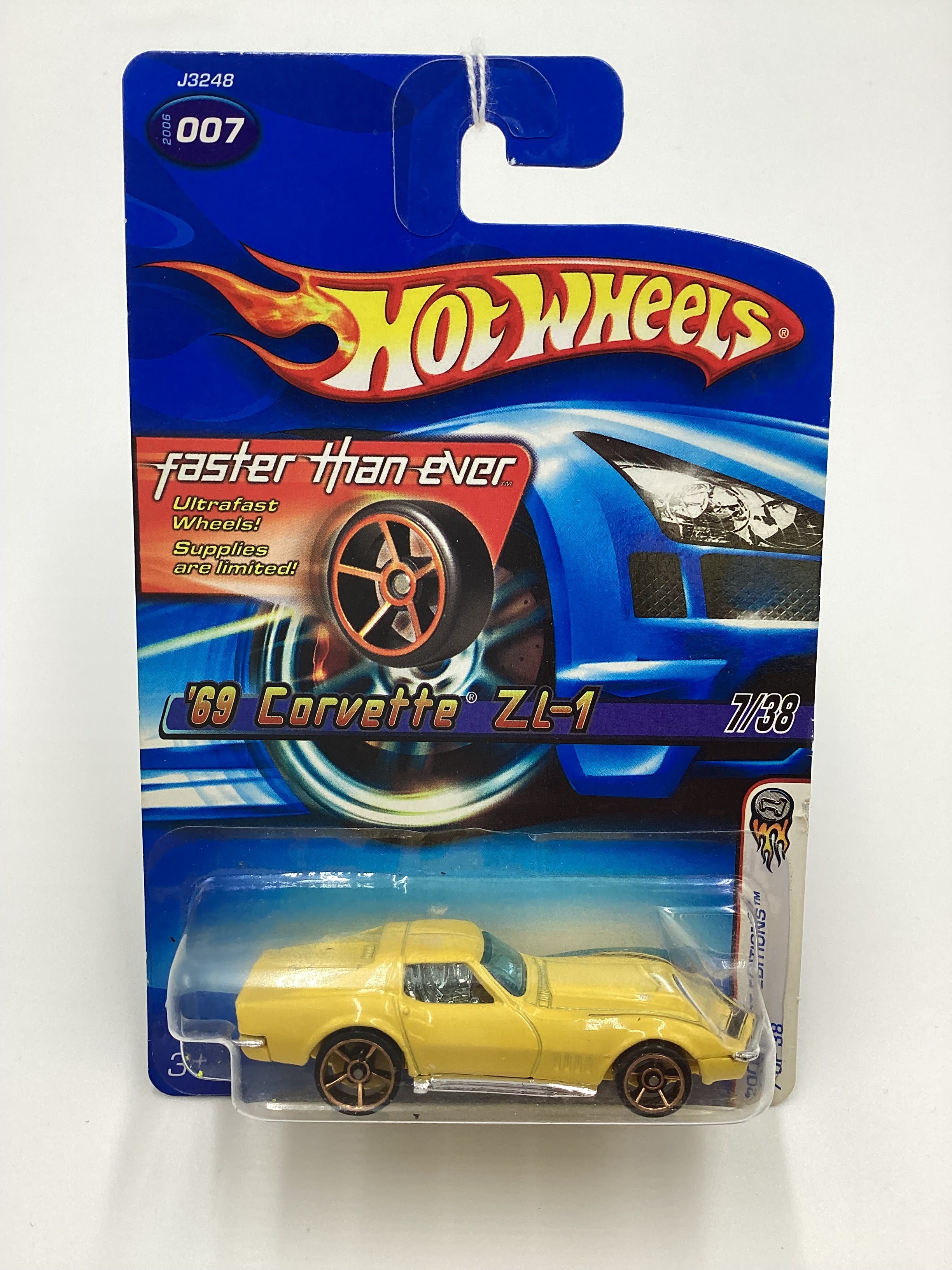 2006 Hot Wheels #007 69 Corvette ZL-1 Yellow faster than ever FTE