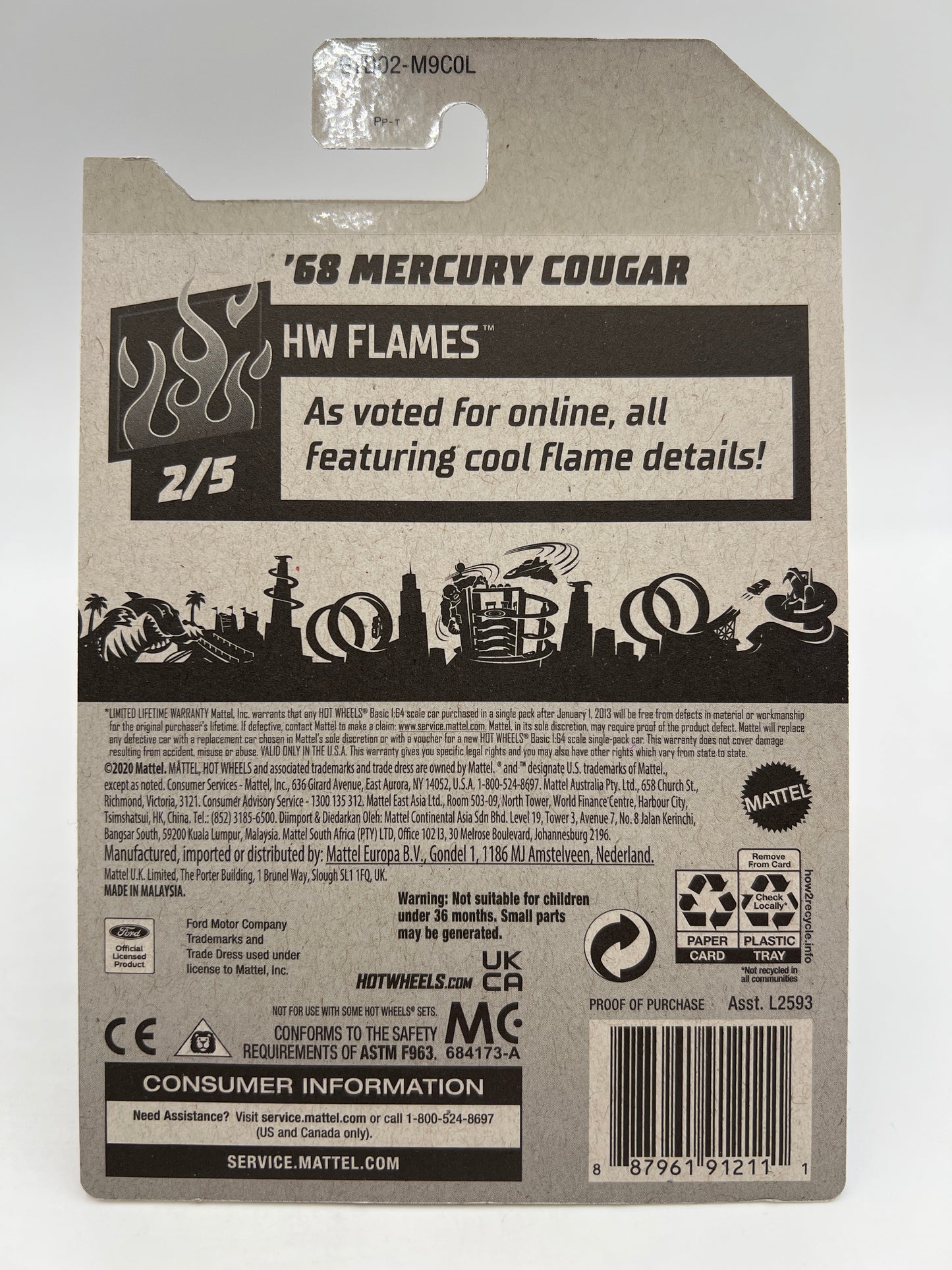 2021 Hot Wheels Super Treasure Hunt Factory Sealed #207 68 Mercury Cougar Green W/Protector