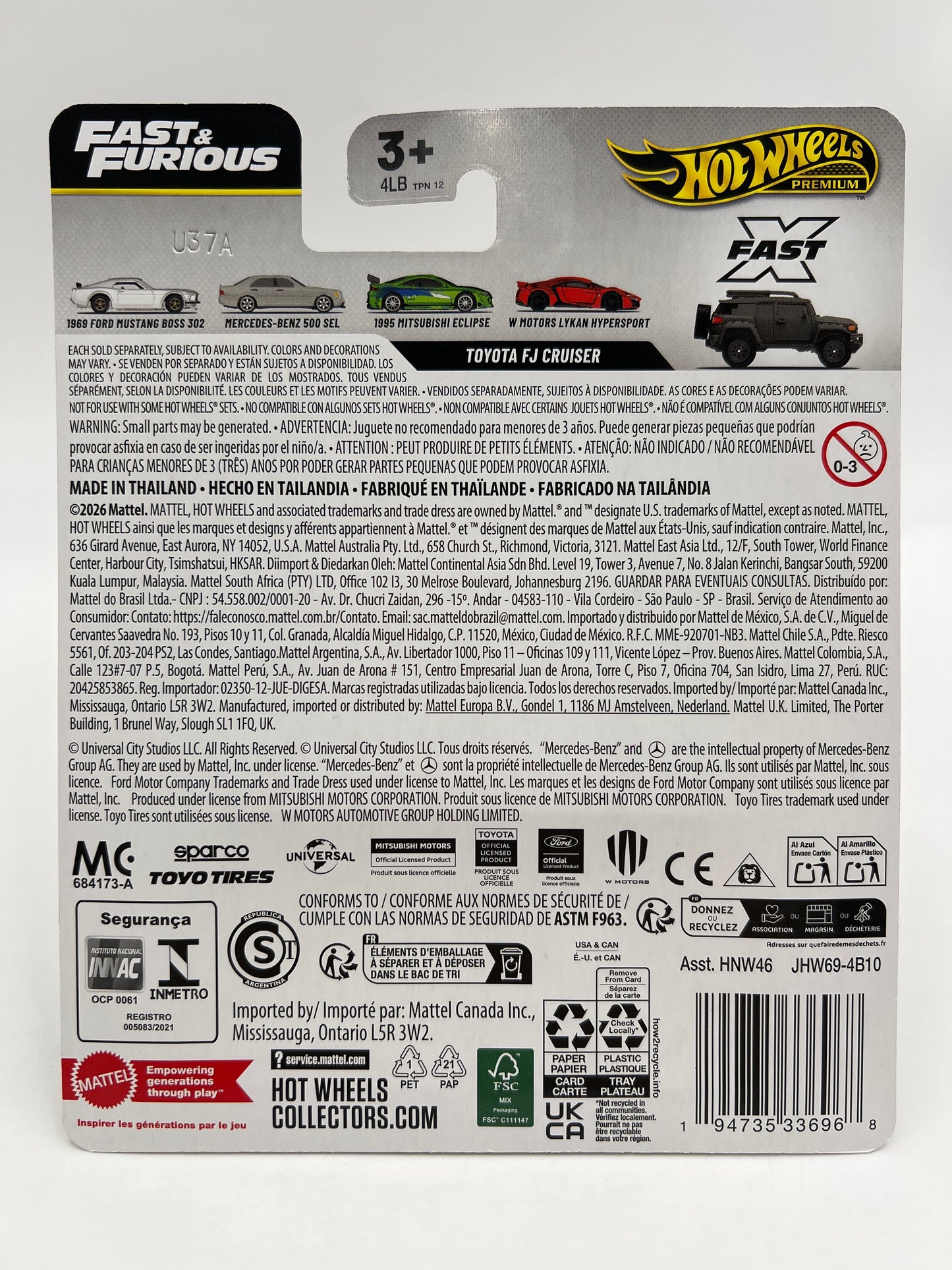 2026 Hot Wheels Premium Fast & Furious 25th Anniversary #5 Toyota FJ Cruiser Matte Black 250H